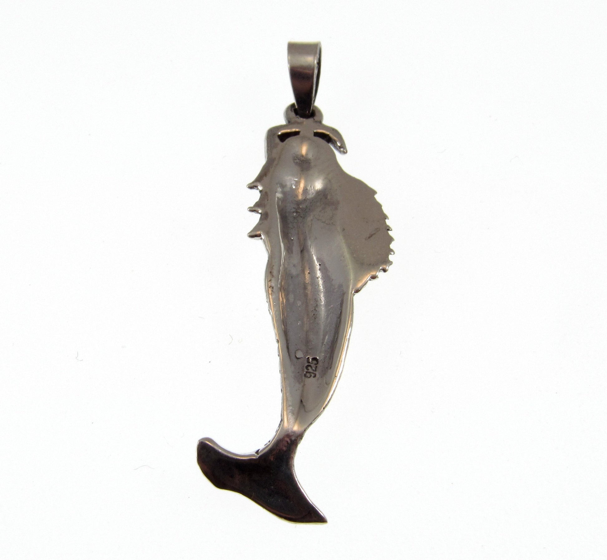 Solid 925 Sterling Silver Standing Mermaid Pendant, Handcrafted Sea Maiden, Water Nymph, Siren, Enchantress, Fantasy & Goddess Jewelry
