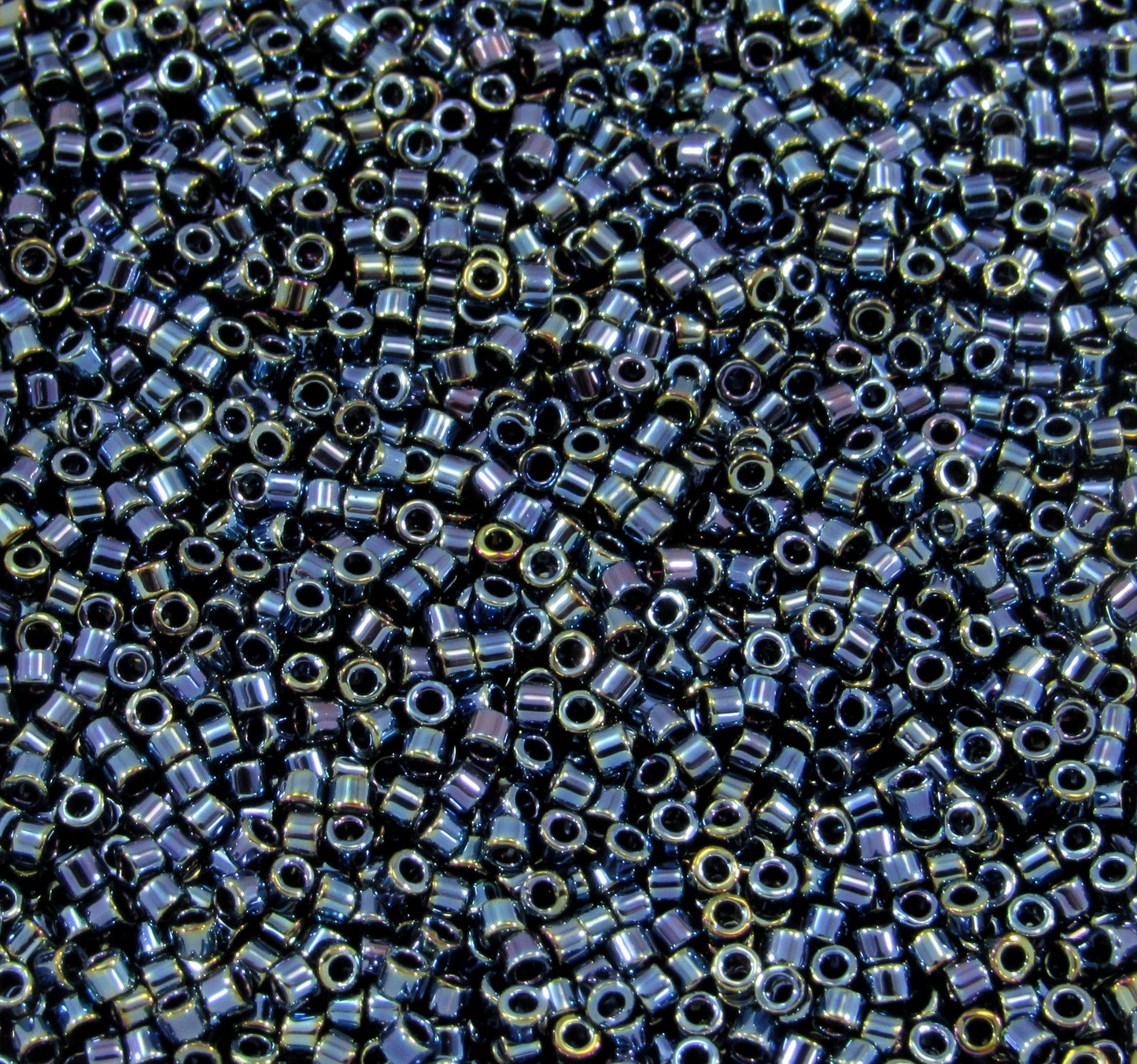 DB0006 11/0 Miyuki Gunmetal Iris Delica Seed Beads, 5 Grams Tube, 25 Grams Bag, DB6, DB-0006 Japanese Glass Delicas for Jewelry Making