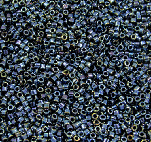 DB0006 11/0 Miyuki Gunmetal Iris Delica Seed Beads, 5 Grams Tube, 25 Grams Bag, DB6, DB-0006 Japanese Glass Delicas for Jewelry Making