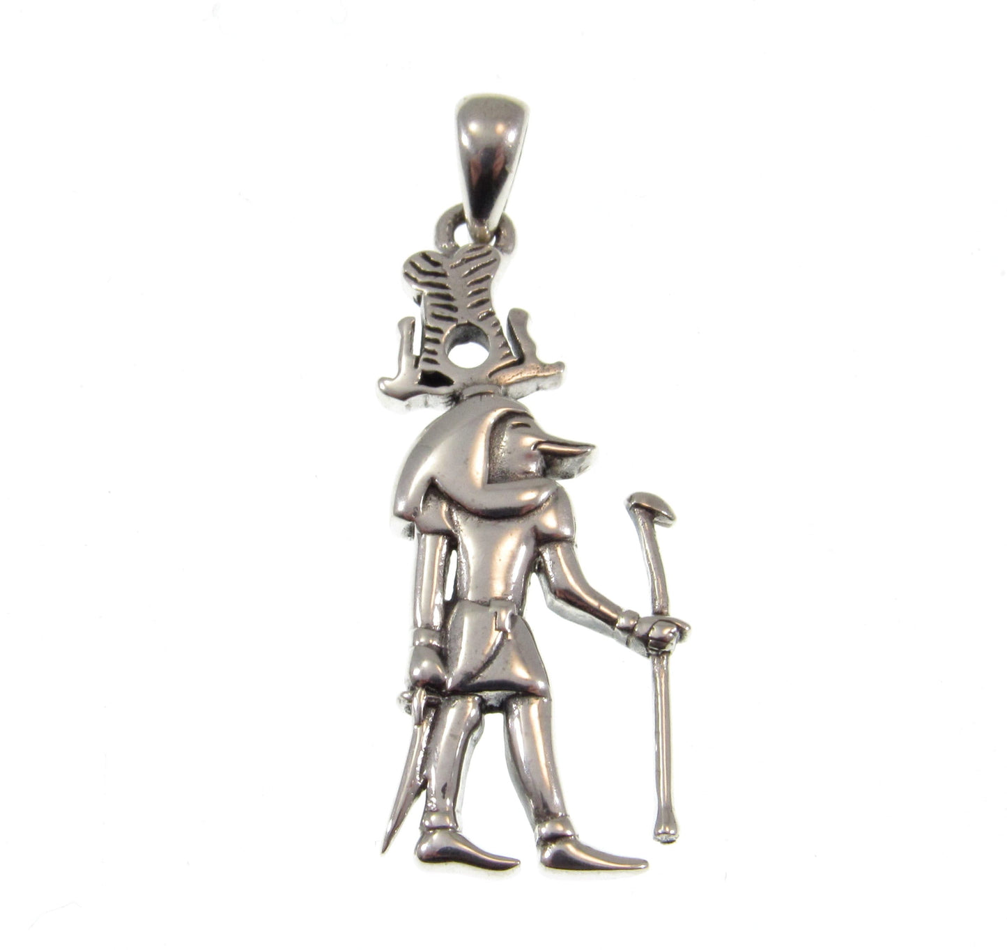 Solid 925 Sterling Silver Sobek Ancient Egyptian Deity Pendant, Nile Crocodile God Sebek