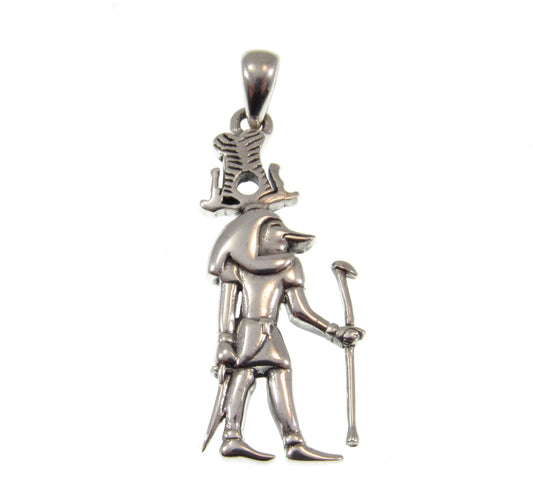 Solid 925 Sterling Silver Sobek Ancient Egyptian Deity Pendant, Nile Crocodile God Sebek