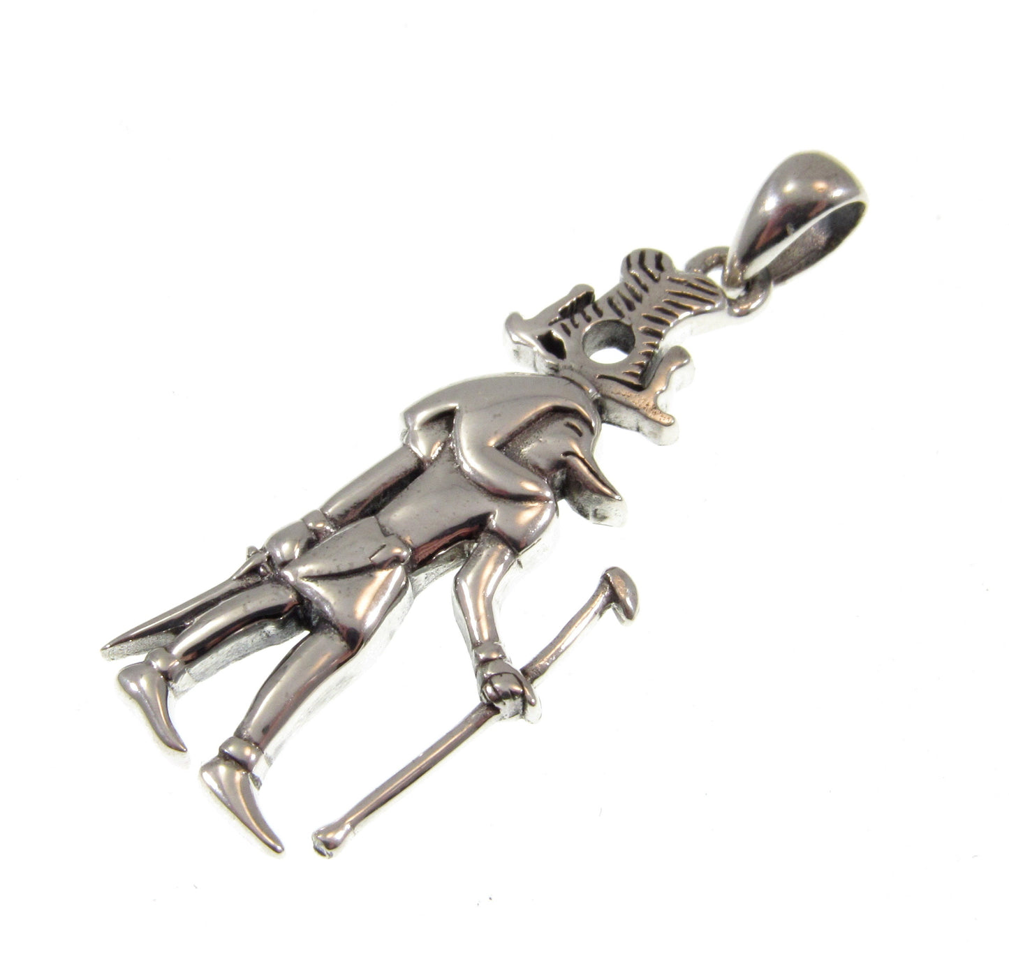 Solid 925 Sterling Silver Sobek Ancient Egyptian Deity Pendant, Nile Crocodile God Sebek