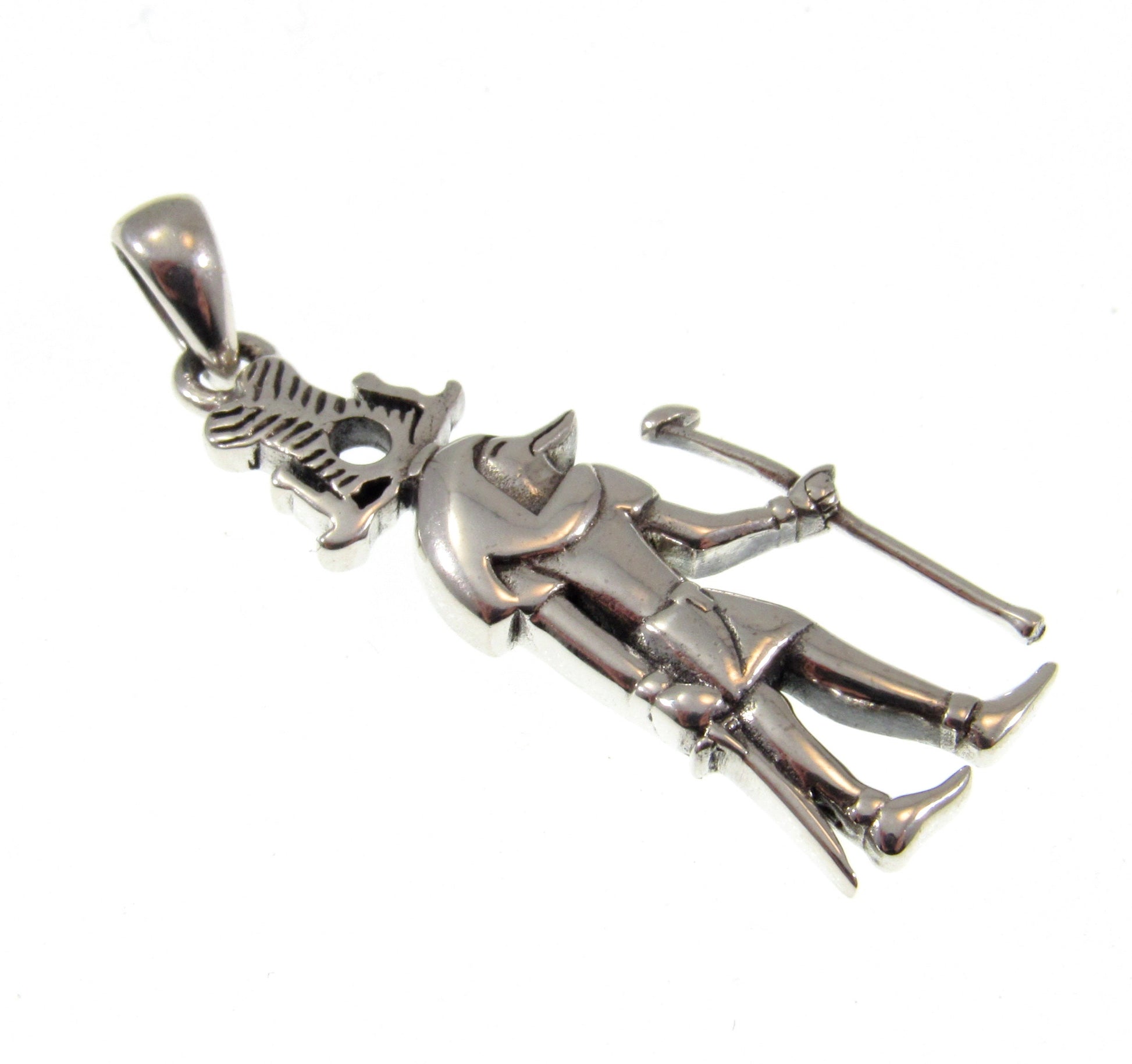 Solid 925 Sterling Silver Sobek Ancient Egyptian Deity Pendant, Nile Crocodile God Sebek