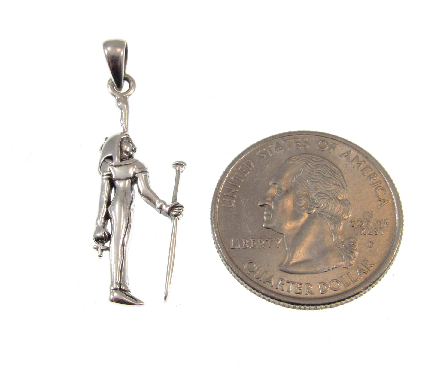 Solid 925 Sterling Silver Maat Ancient Egyptian Deity Pendant, Cosmic Order Goddess