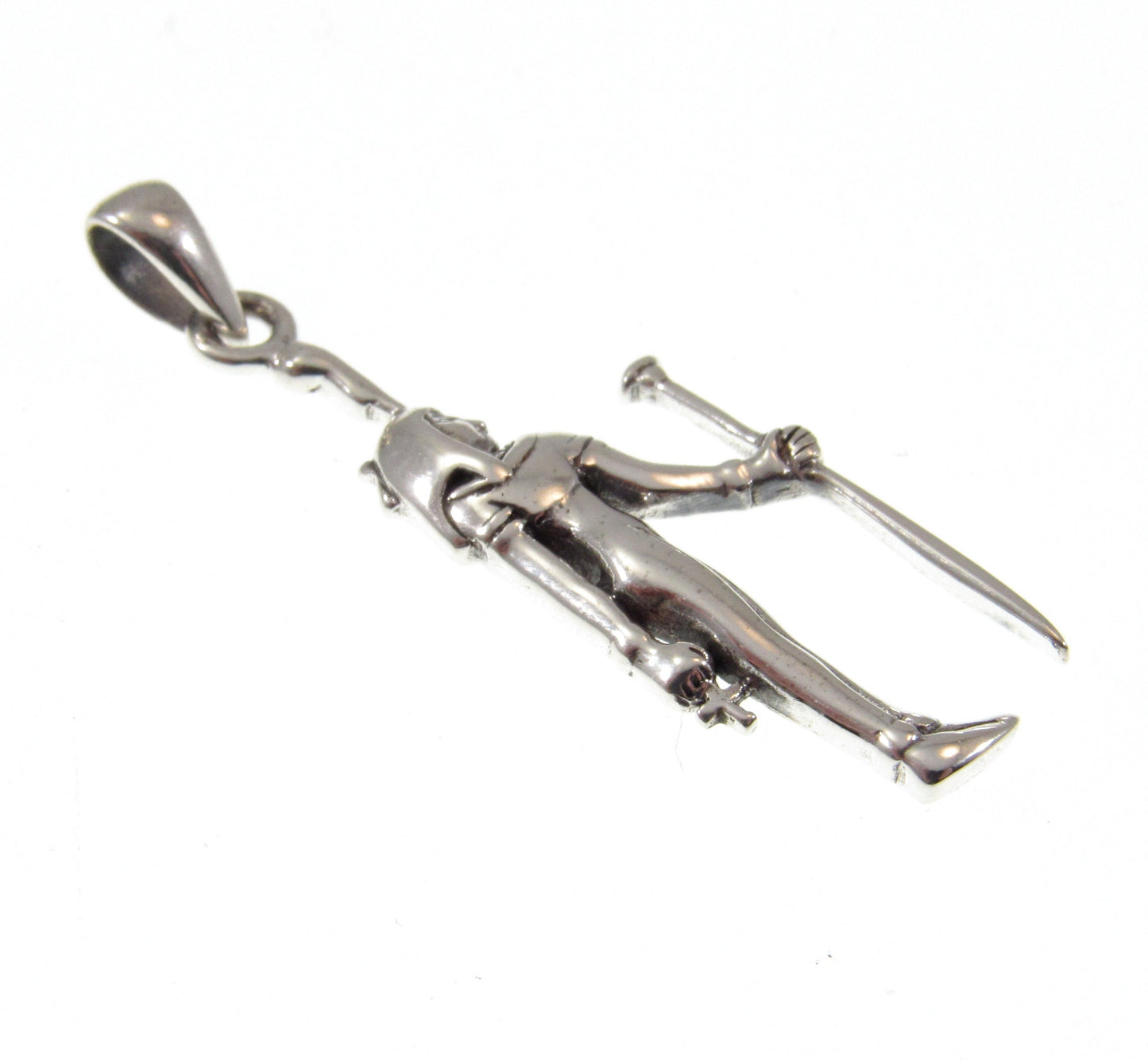 Solid 925 Sterling Silver Maat Ancient Egyptian Deity Pendant, Cosmic Order Goddess