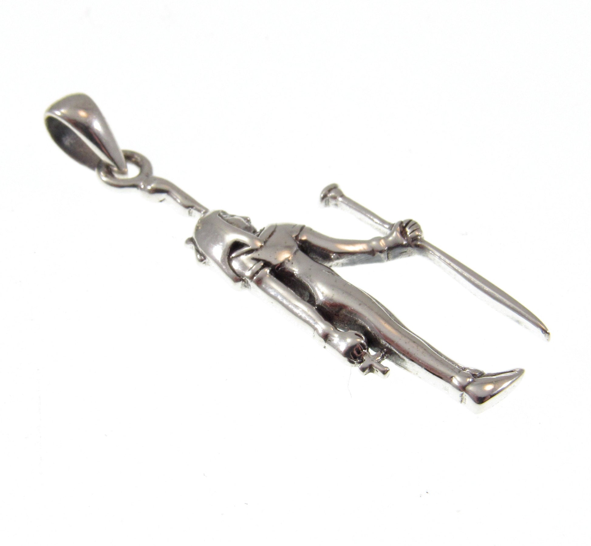 Solid 925 Sterling Silver Maat Ancient Egyptian Deity Pendant, Cosmic Order Goddess