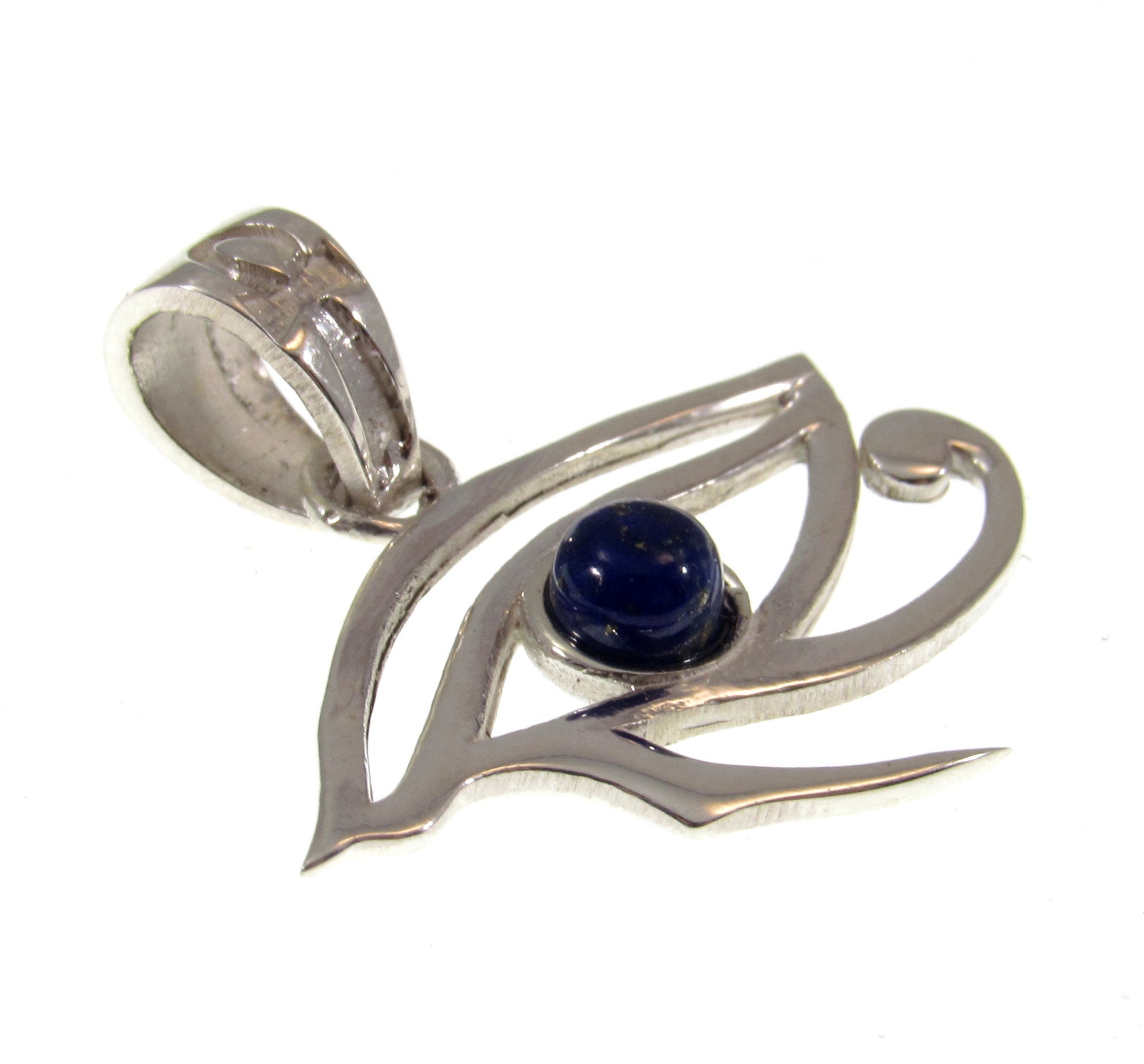 Solid 925 Sterling Silver Eye of Horus Pendant with Lapis Lazuli – Egyptian Protection Amulet, Third Eye Jewelry, Spiritual Healing Charm