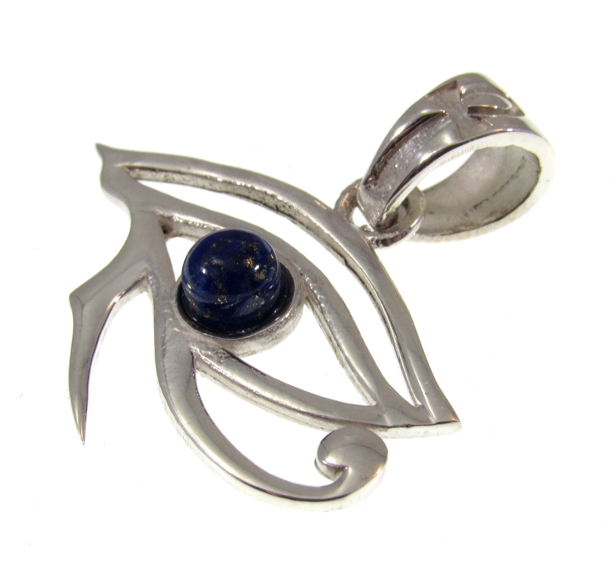 Solid 925 Sterling Silver Eye of Horus Pendant with Lapis Lazuli – Egyptian Protection Amulet, Third Eye Jewelry, Spiritual Healing Charm
