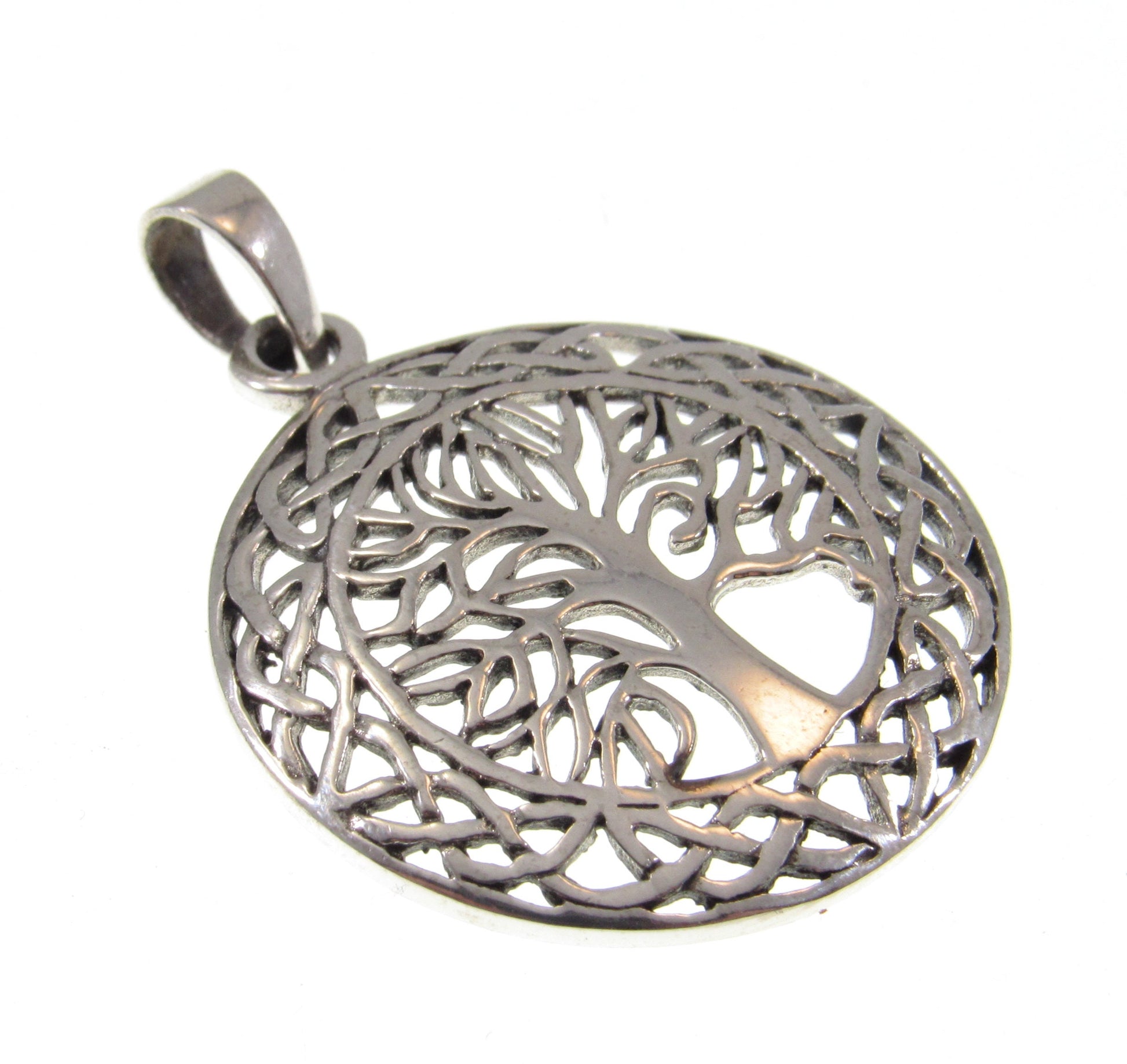 Solid 925 Sterling Silver Tree of Life Pendant – Celtic Knot Necklace Pendant, Sacred Symbol Jewelry, Nature-Inspired Gift, Spiritual Charm