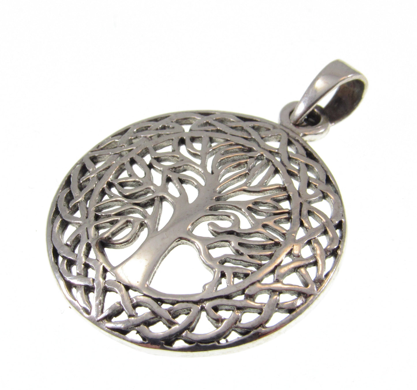 Solid 925 Sterling Silver Tree of Life Pendant – Celtic Knot Necklace Pendant, Sacred Symbol Jewelry, Nature-Inspired Gift, Spiritual Charm