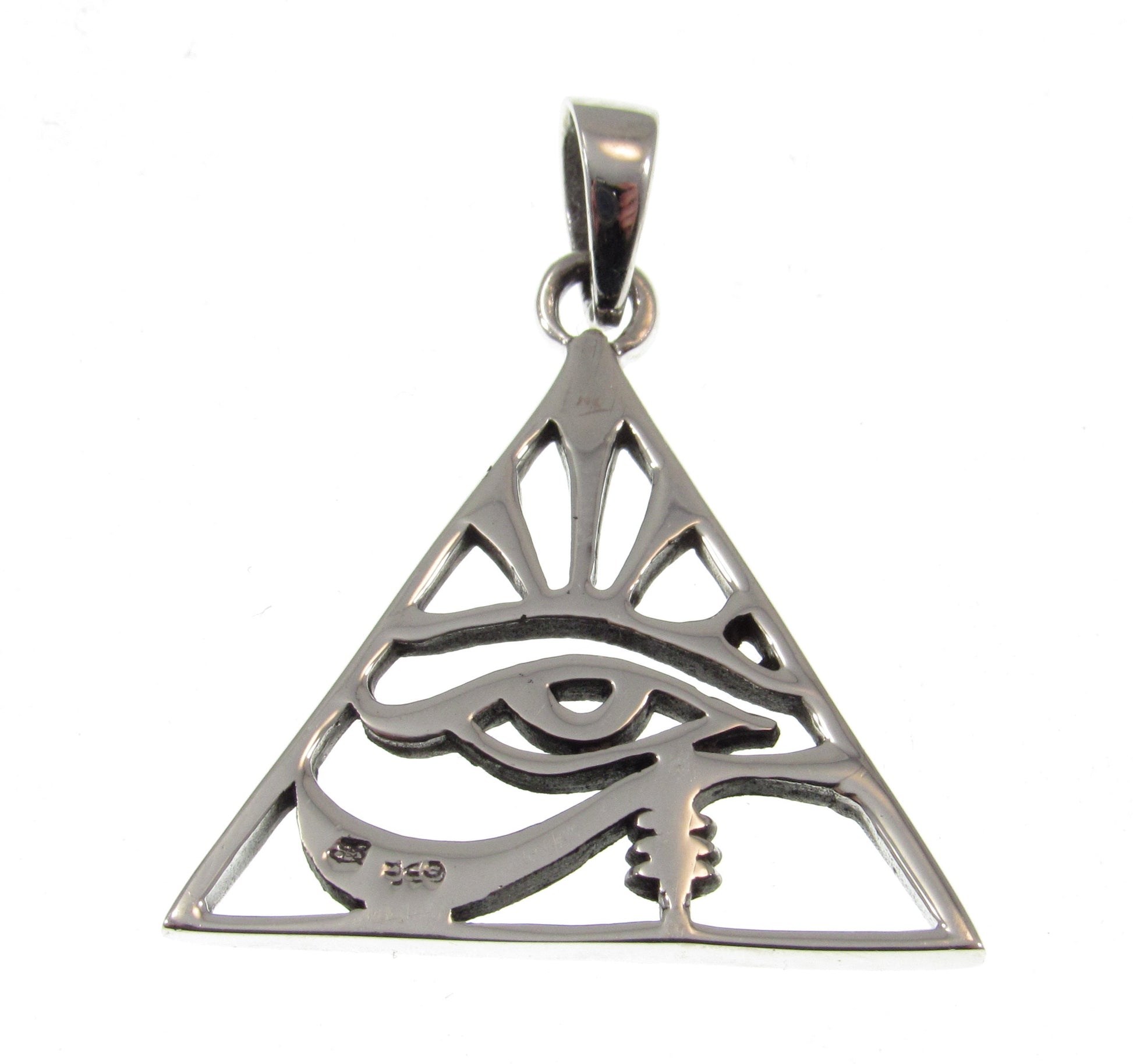 Solid 925 Sterling Silver Eye of Providence Pendant – Illuminati Triangle Necklace Amulet, Masonic Jewelry, Occult Symbol, Esoteric Gift