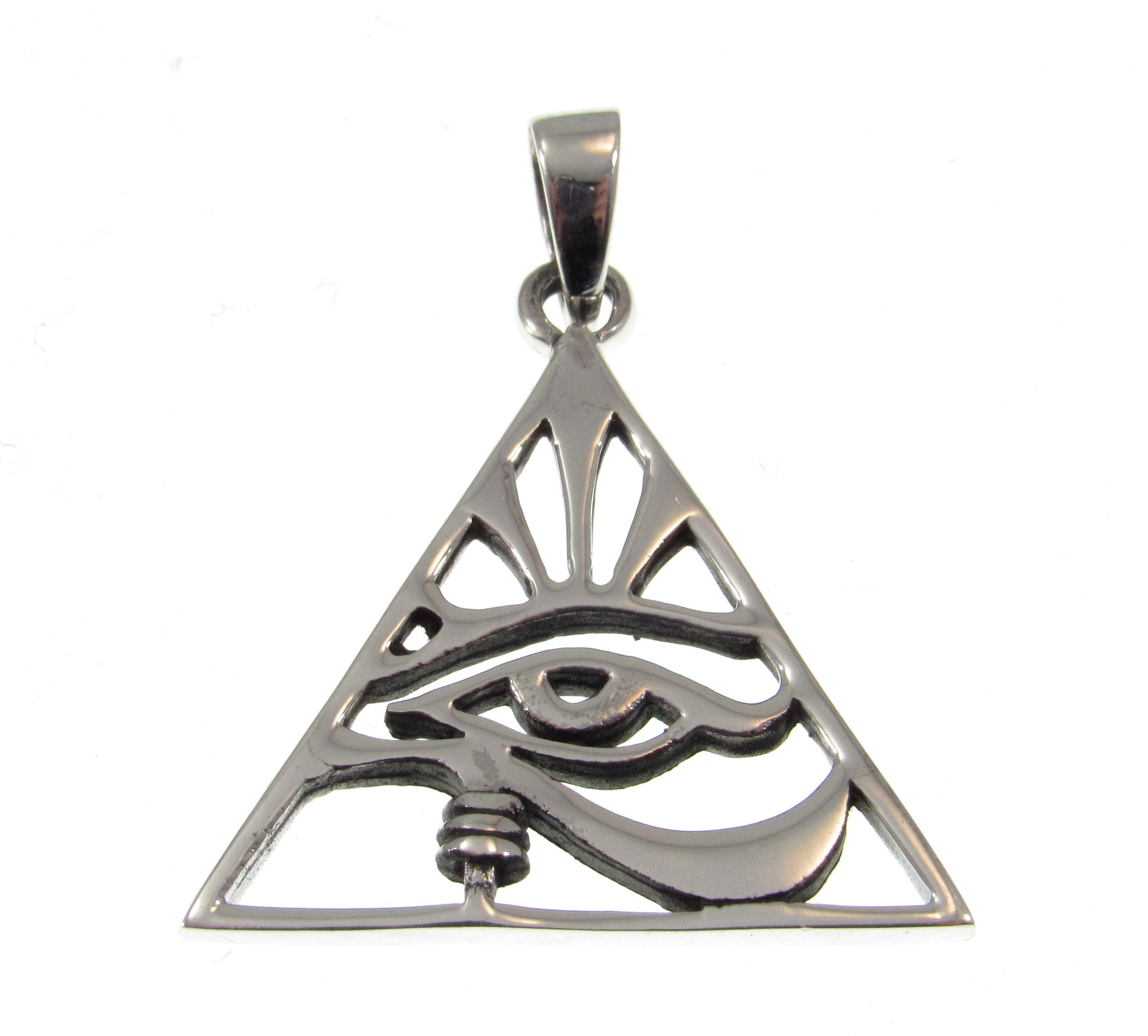 Solid 925 Sterling Silver Eye of Providence Pendant – Illuminati Triangle Necklace Amulet, Masonic Jewelry, Occult Symbol, Esoteric Gift