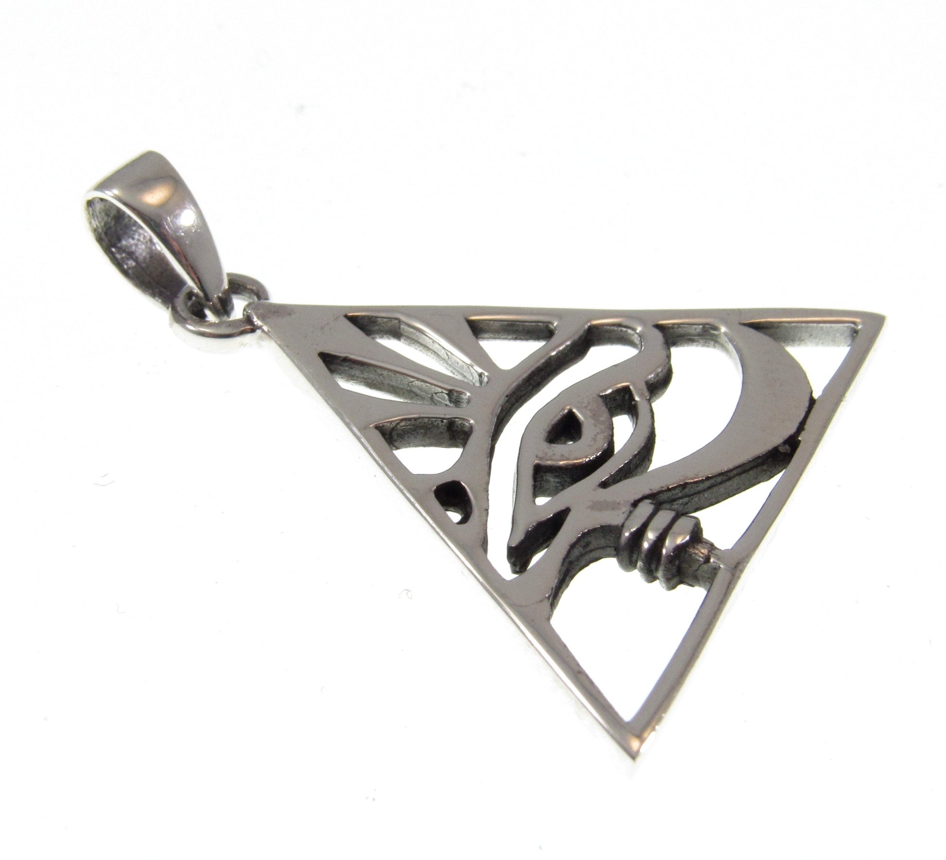 Solid 925 Sterling Silver Eye of Providence Pendant – Illuminati Triangle Necklace Amulet, Masonic Jewelry, Occult Symbol, Esoteric Gift