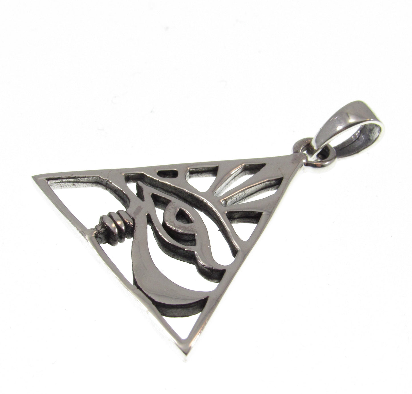 Solid 925 Sterling Silver Eye of Providence Pendant – Illuminati Triangle Necklace Amulet, Masonic Jewelry, Occult Symbol, Esoteric Gift