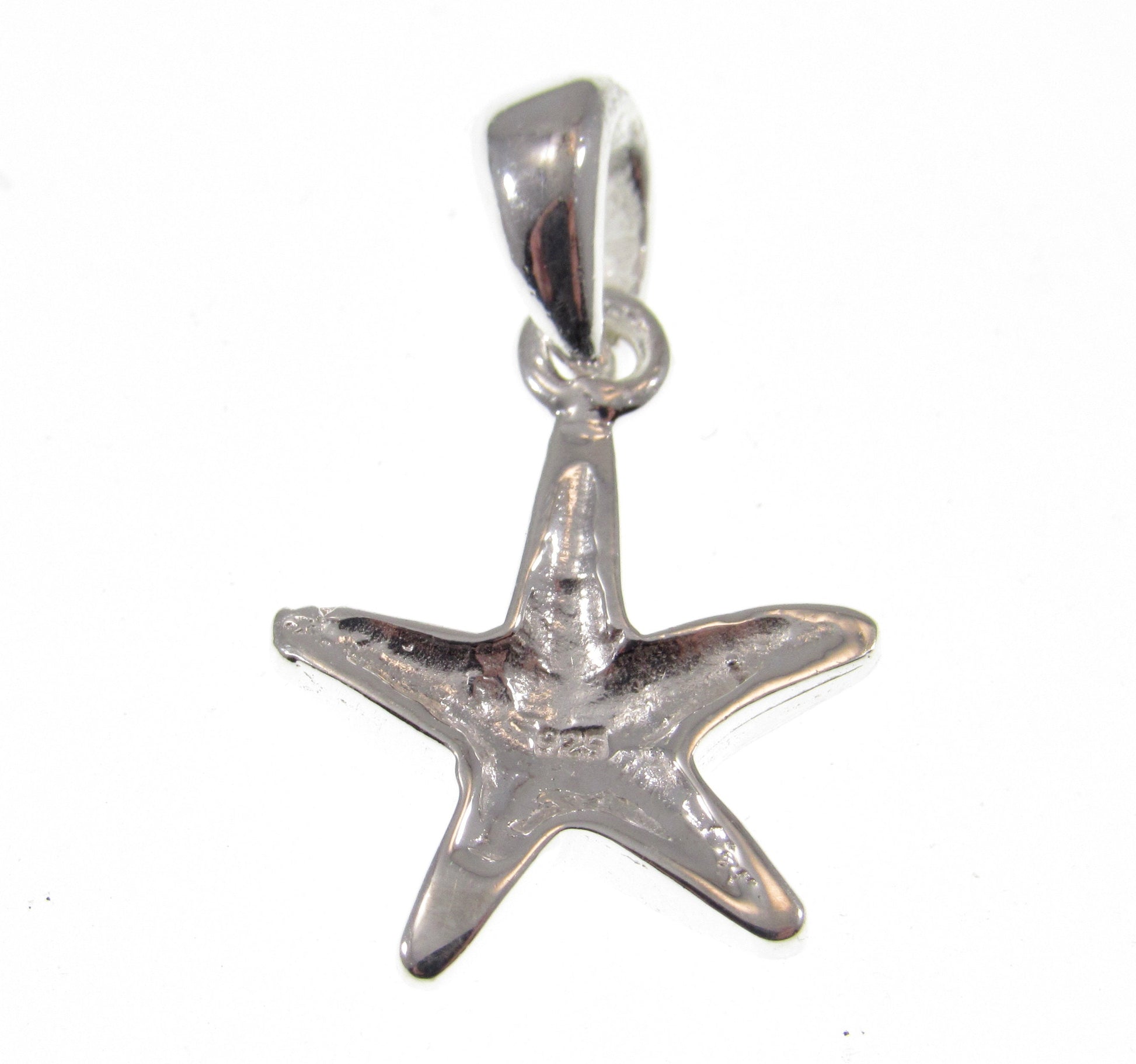 Solid 925 Sterling Silver Starfish Pendant - Blue or White Opal Inlay - Tropical Beach Charm, Nautical Jewelry, Sea Life Necklace Pendant