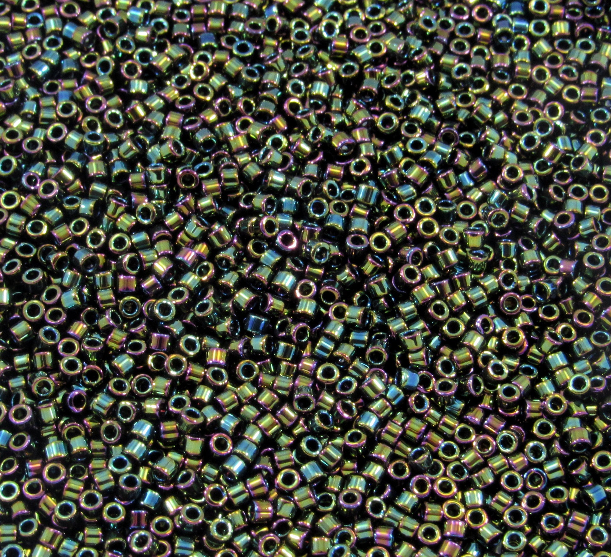 DB0003 11/0 Miyuki Metallic Forest Green Iris Delica Seed Beads, 5 Grams Tube, 25 Grams Bag DB3, DB-0003 Japanese Glass Delicas for Jewelry