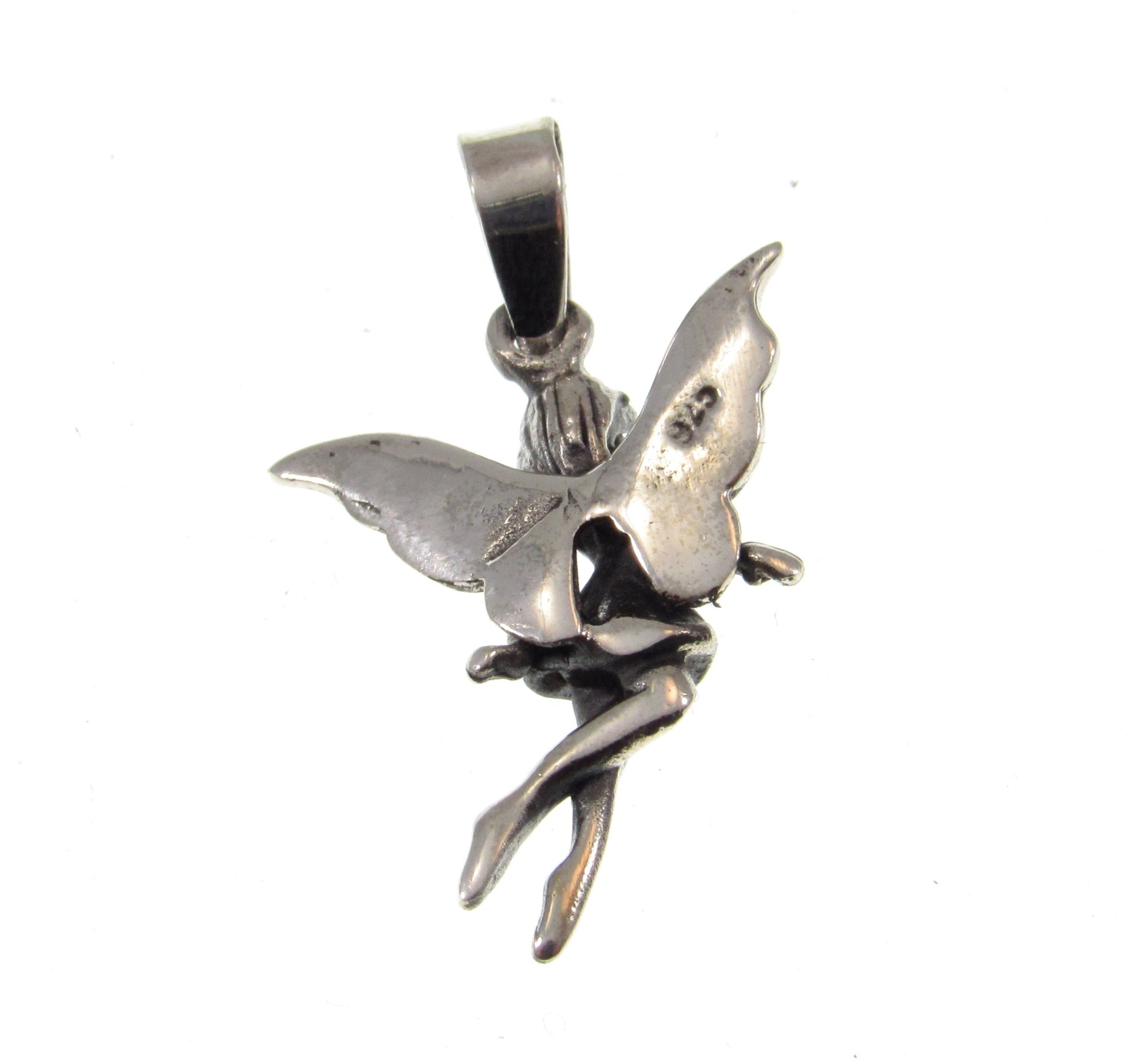 Solid 925 Sterling Silver Fairy Pendant – Woodland Pixie Necklace Charm, Fae Charm for Fairycore, Cottagecore & Magical Gifts for Her