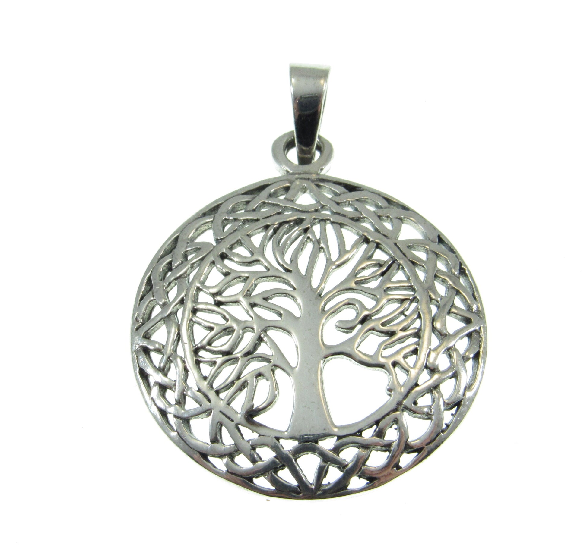Solid 925 Sterling Silver Tree of Life Pendant – Celtic Knot Necklace Pendant, Sacred Symbol Jewelry, Nature-Inspired Gift, Spiritual Charm