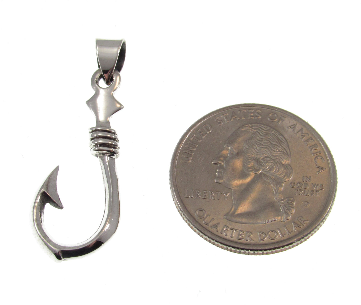 Solid 925 Sterling Silver Fish Hook Pendant – Nautical Necklace Pendant, Fisherman Jewelry, Ocean Lover Gift, Handcrafted Silver Charm