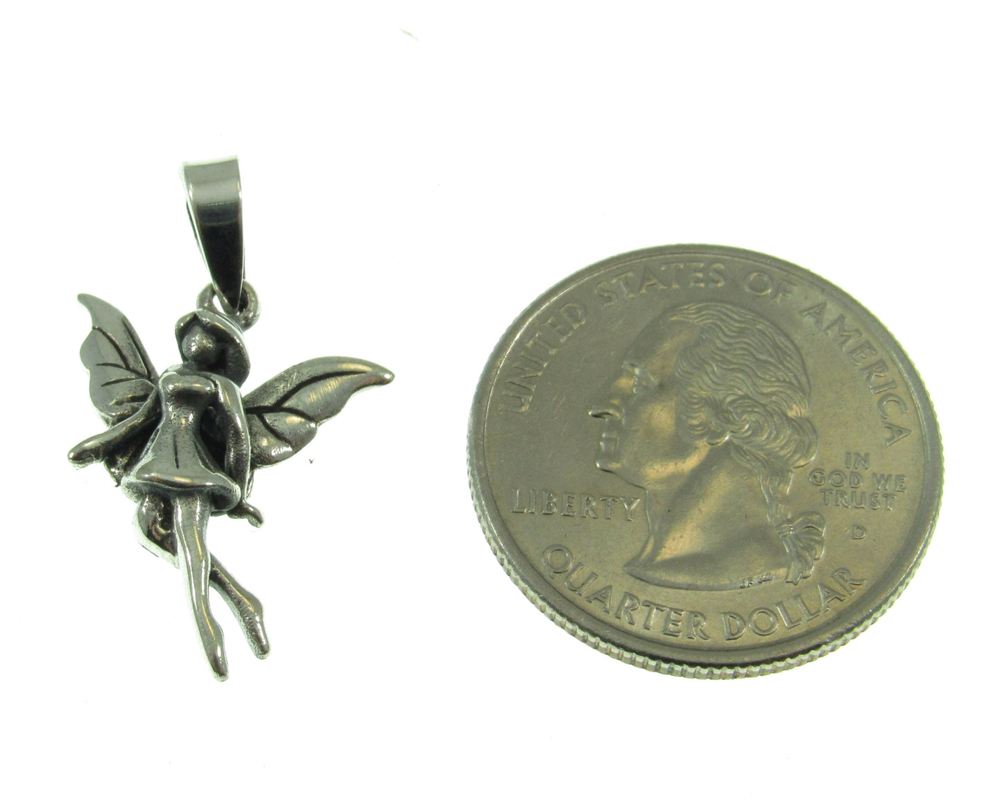 Solid 925 Sterling Silver Fairy Pendant – Woodland Pixie Necklace Charm, Fae Charm for Fairycore, Cottagecore & Magical Gifts for Her