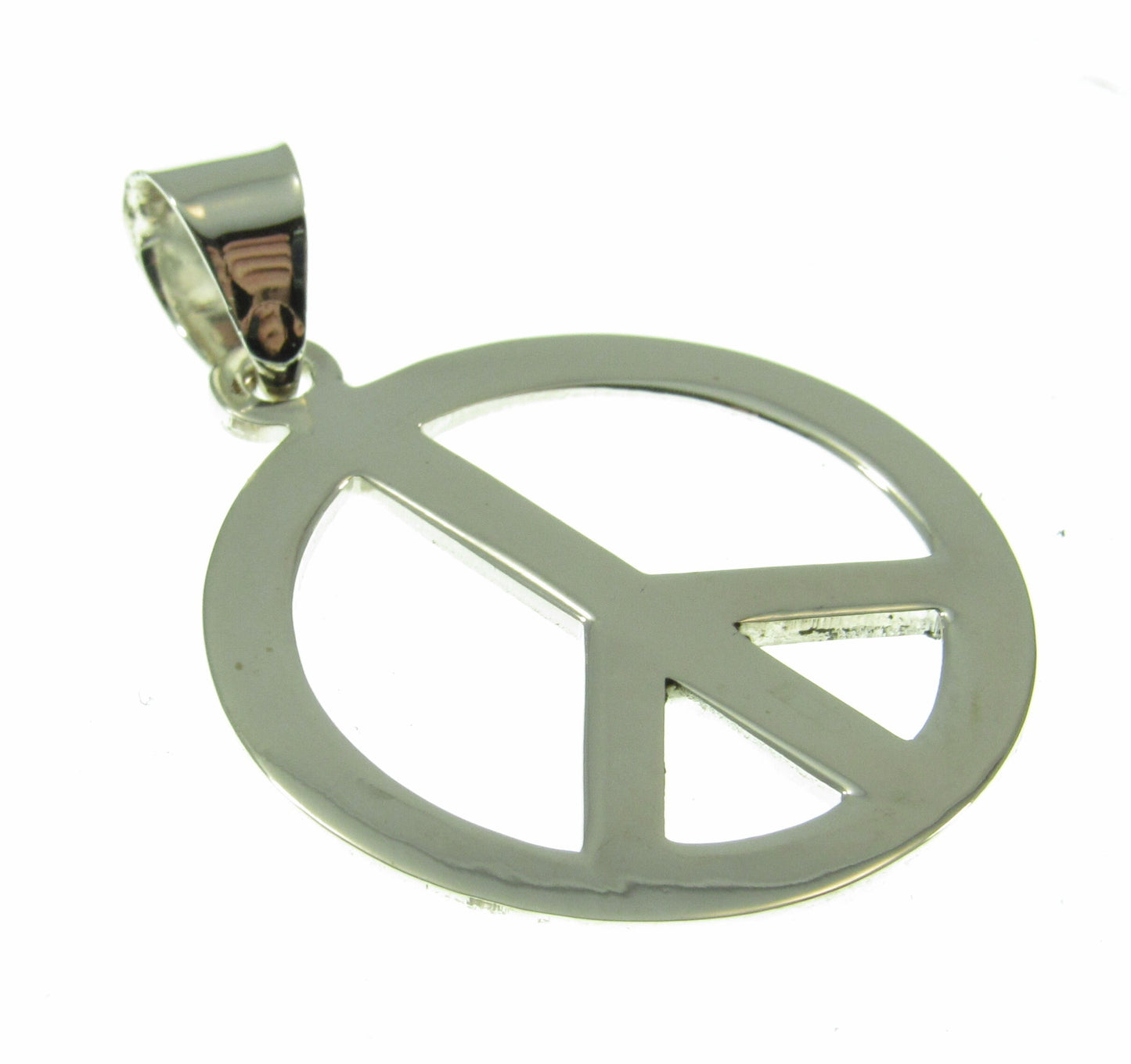 Solid 925 Sterling Silver Peace Sign Pendant, Handcrafted Hippie Jewelry, Boho Necklace Charm, Gift for Men or Women