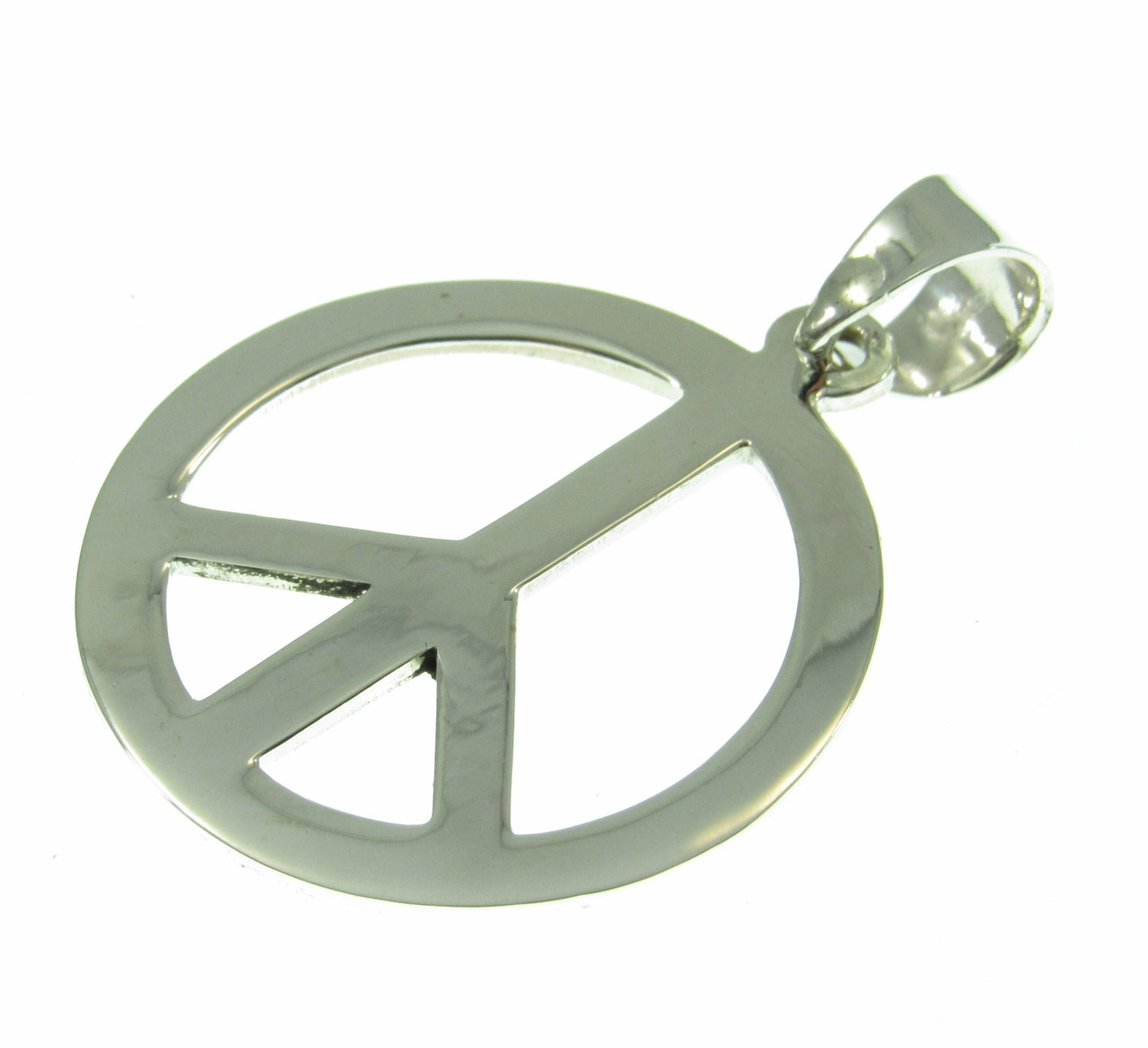 Solid 925 Sterling Silver Peace Sign Pendant, Handcrafted Hippie Jewelry, Boho Necklace Charm, Gift for Men or Women