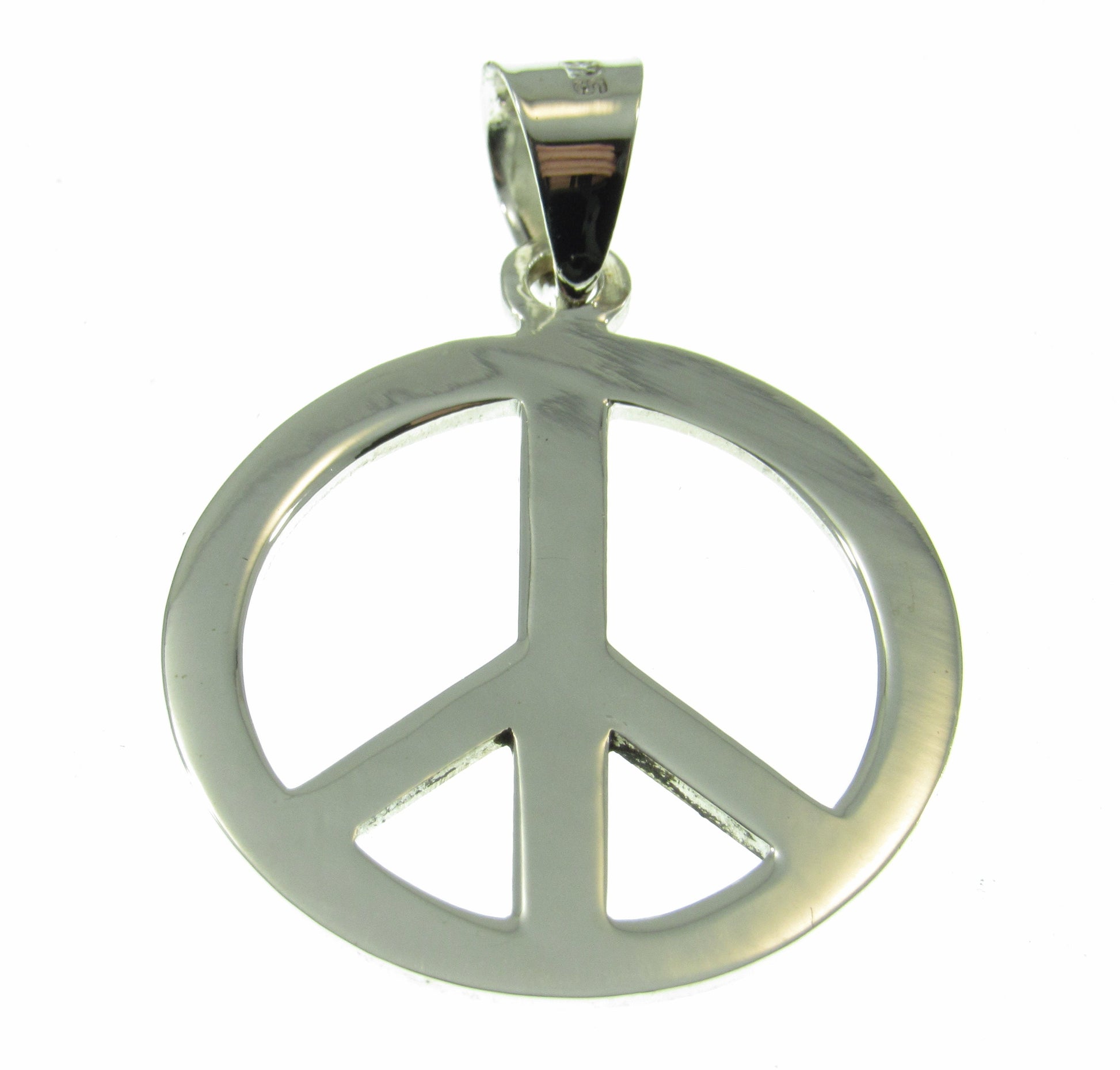 Solid 925 Sterling Silver Peace Sign Pendant, Handcrafted Hippie Jewelry, Boho Necklace Charm, Gift for Men or Women