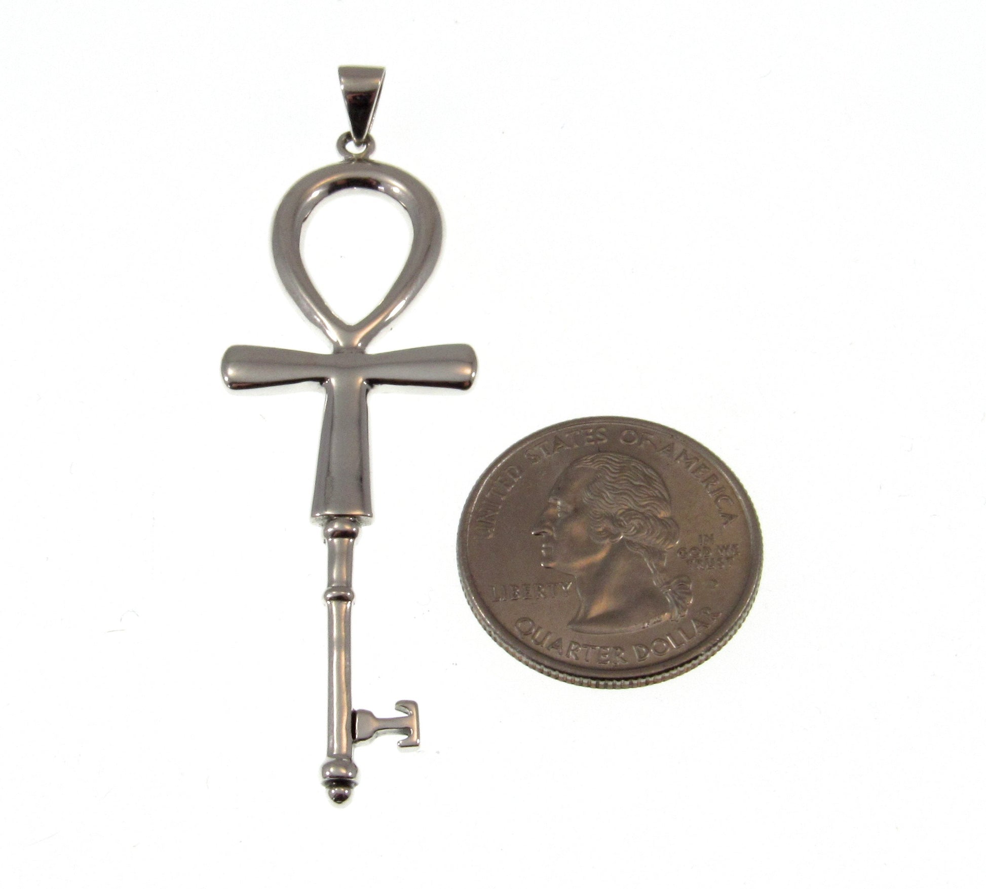 Solid 925 Sterling Silver Ankh Spiritual Enchantment Key Pendant