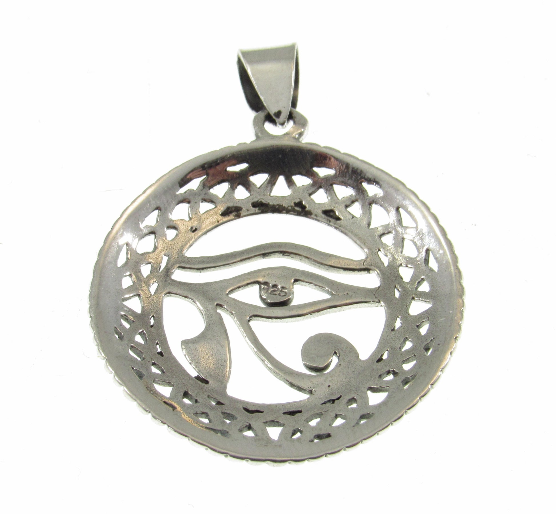 Solid 925 Sterling Silver Eye of Horus Pendant – Celtic Protection Necklace Pendant, Egyptian Amulet, Third Eye Jewelry, Symbol of Wisdom
