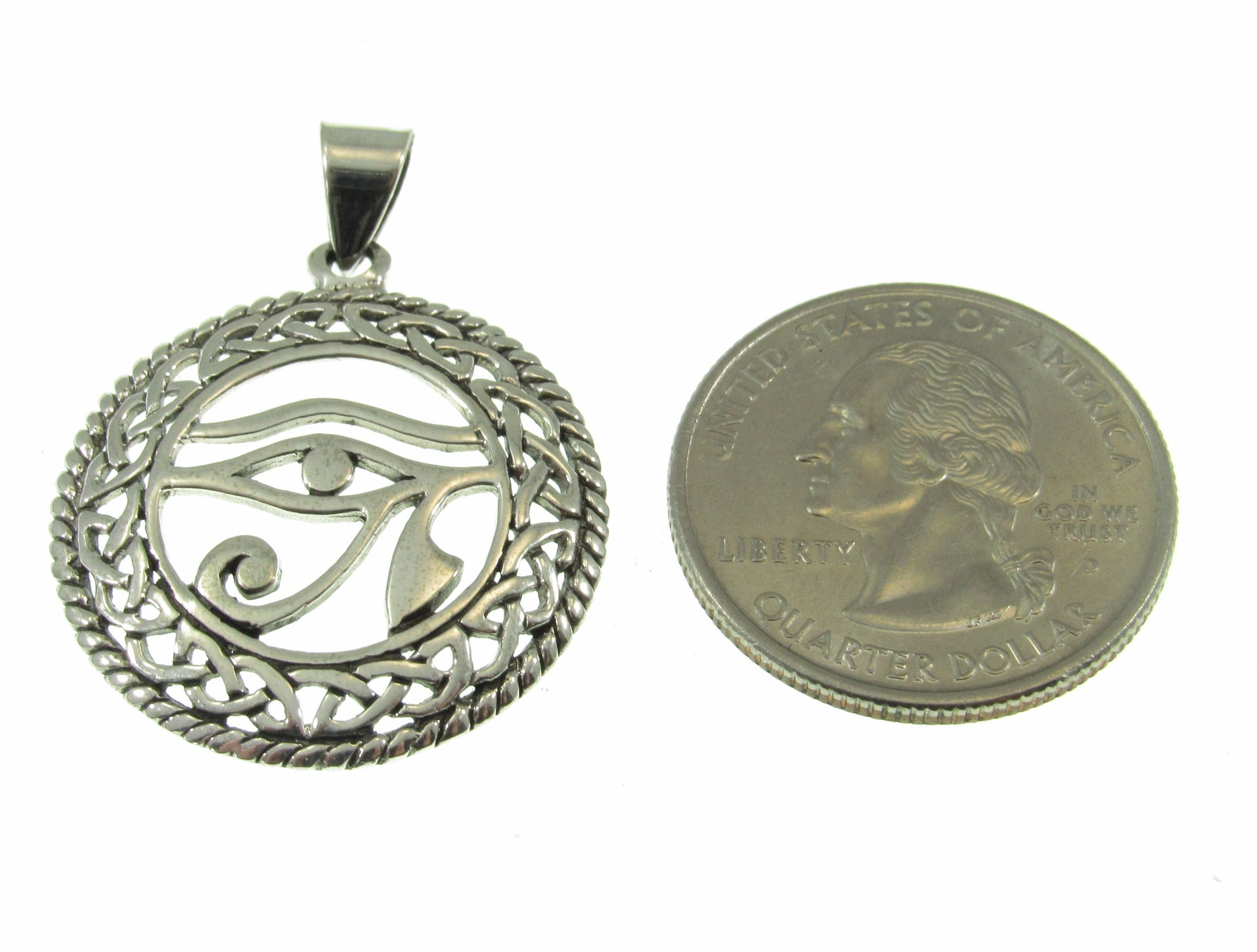 Solid 925 Sterling Silver Eye of Horus Pendant – Celtic Protection Necklace Pendant, Egyptian Amulet, Third Eye Jewelry, Symbol of Wisdom
