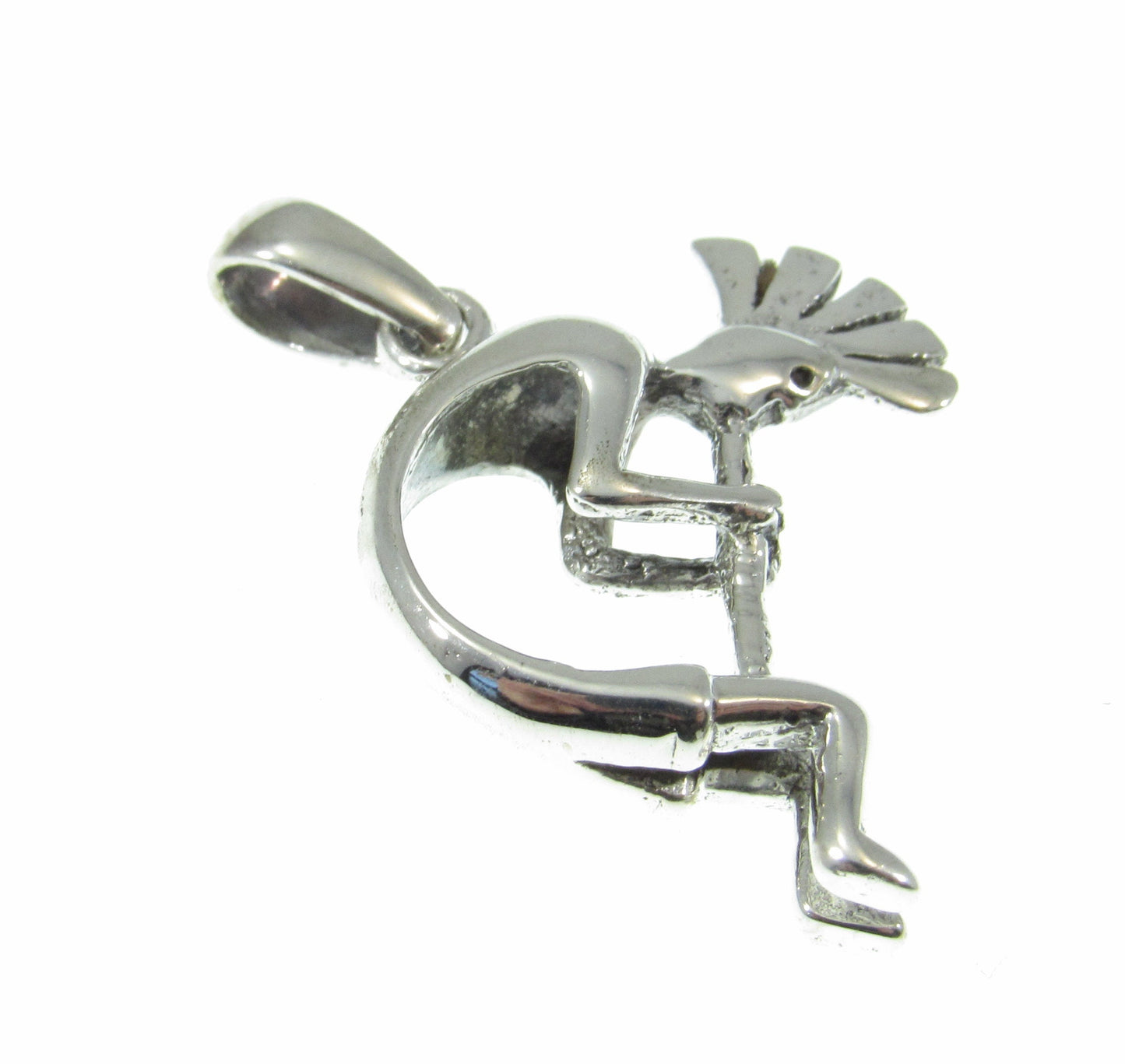 Solid 925 Sterling Silver Kokopelli Magical Mirth Pendant, Native American Flute Player, Symbol of Fertility, Southwestern Jewelry Charm