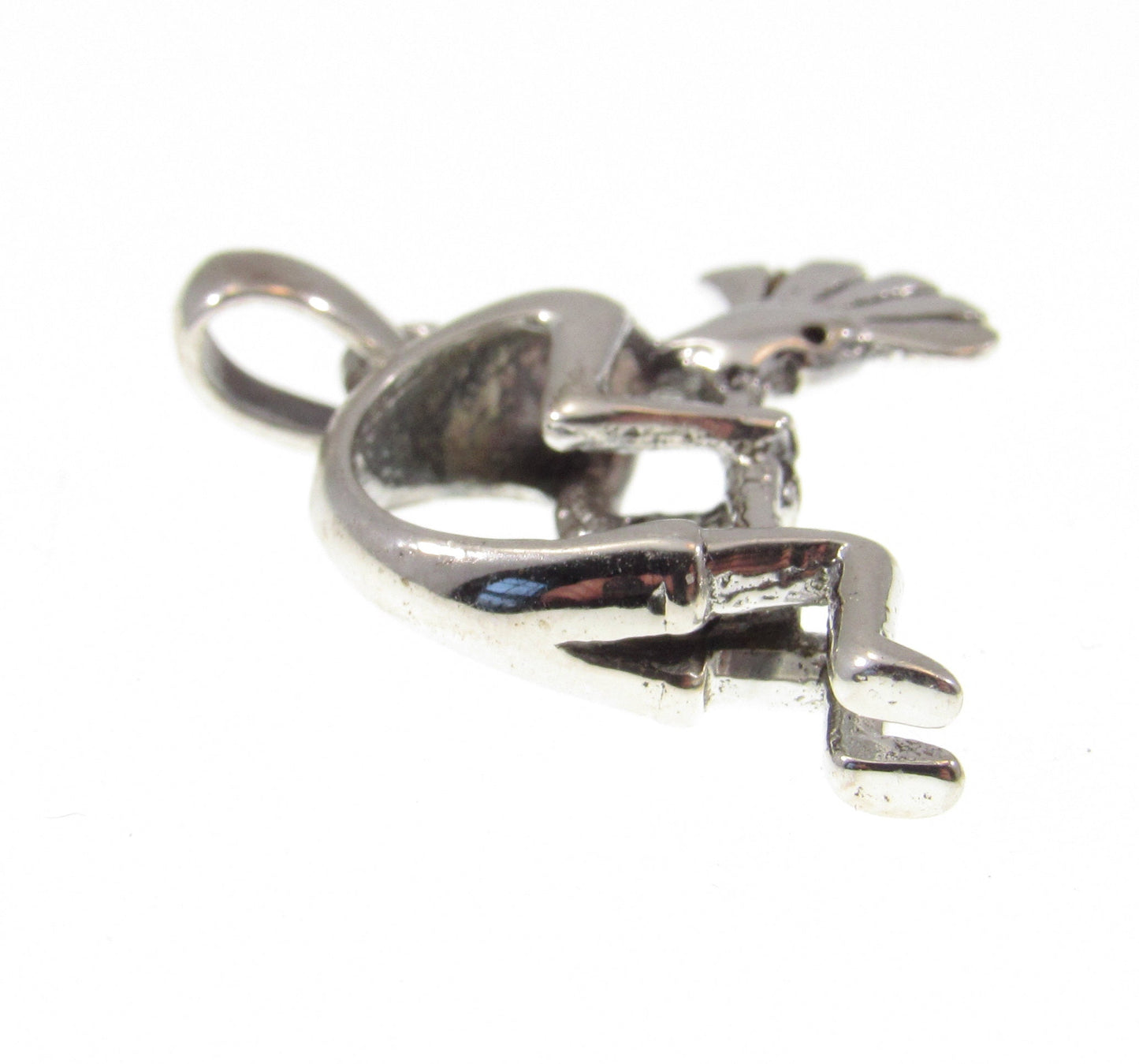 Solid 925 Sterling Silver Kokopelli Magical Mirth Pendant, Native American Flute Player, Symbol of Fertility, Southwestern Jewelry Charm