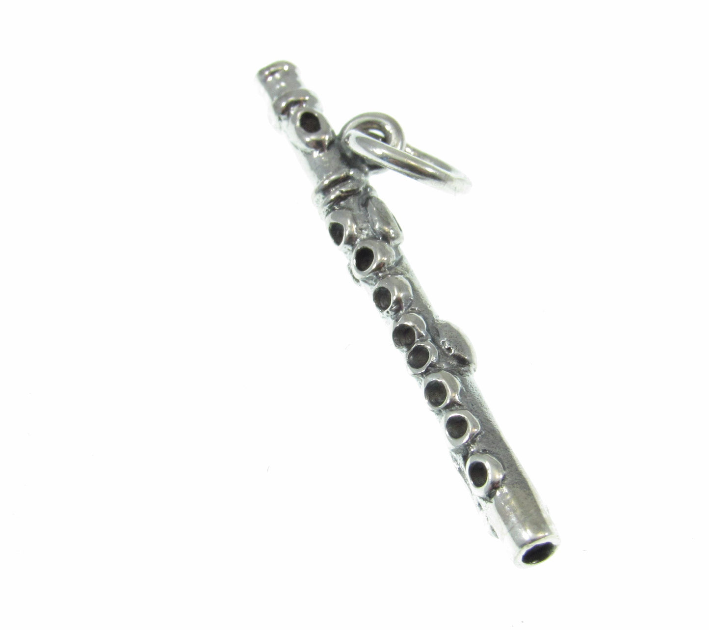 Solid 925 Sterling Silver Flute Charm – Handcrafted Musician Jewelry Gift for Flutist & Unique Music Lover Pendant