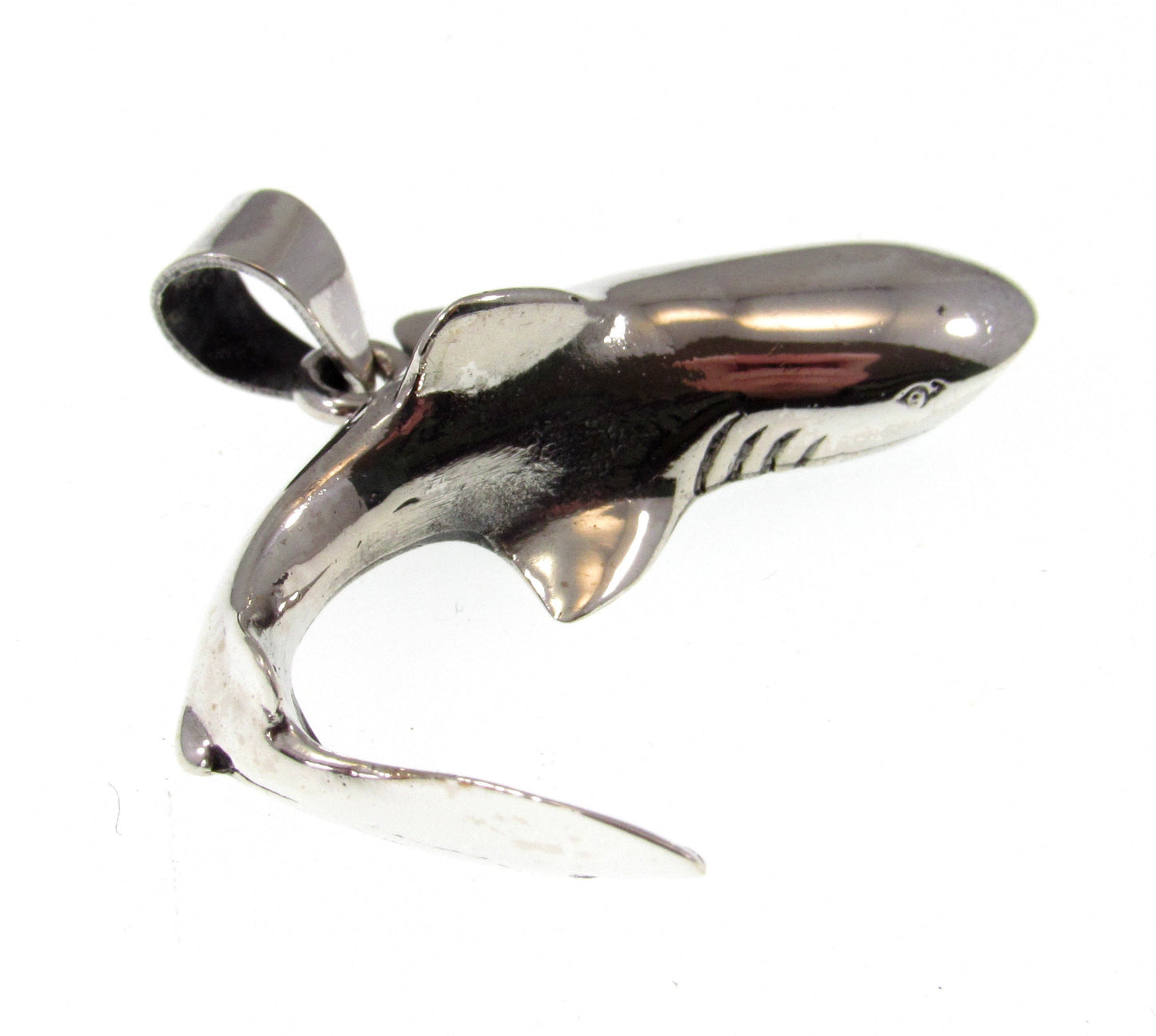 Solid 925 Sterling Silver Hammerhead Shark Pendant – Handcrafted Ocean Jewelry for Men / Women – Sea Lover Gift & Sailorcore Necklace Charm