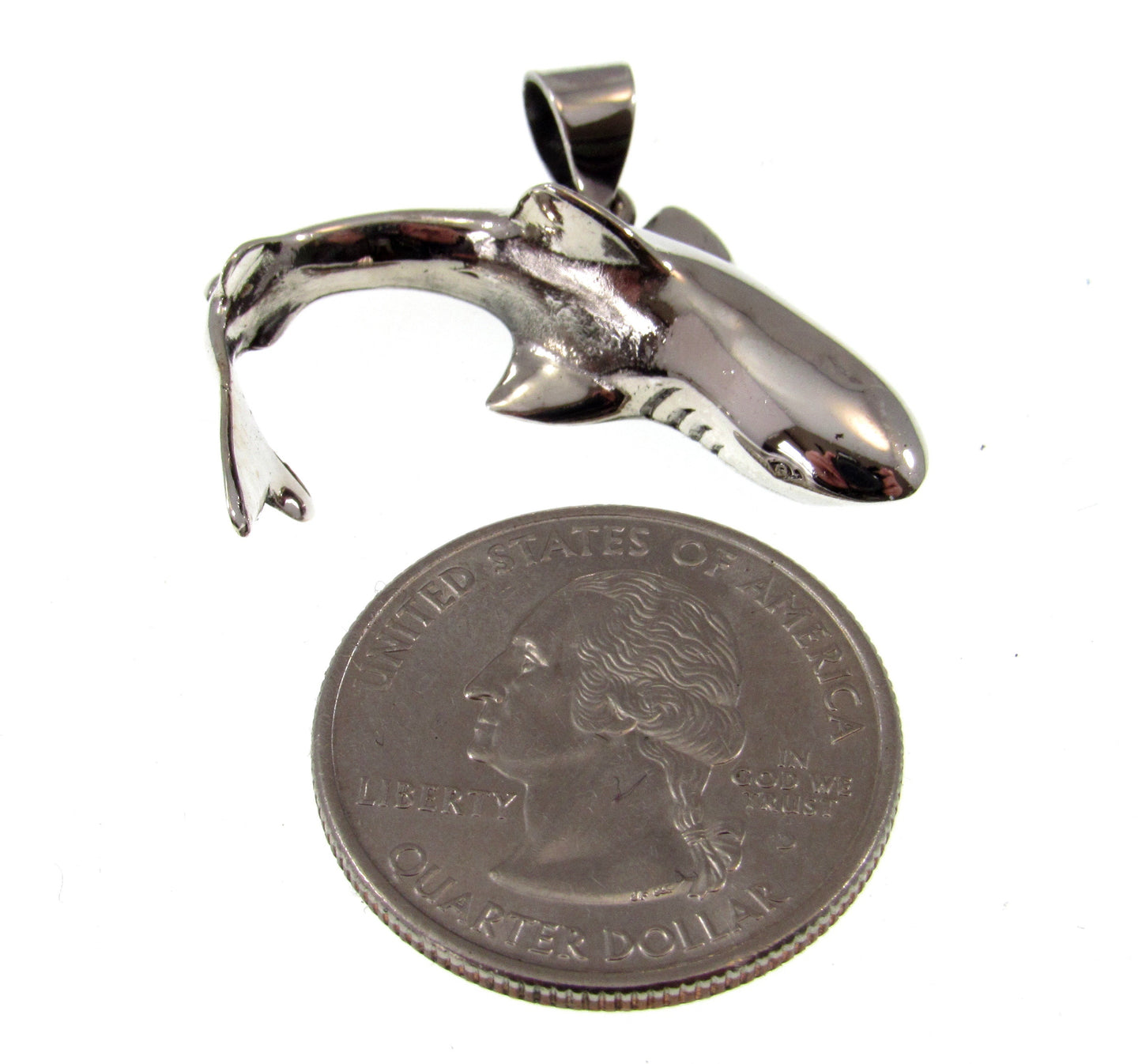 Solid 925 Sterling Silver Hammerhead Shark Pendant – Handcrafted Ocean Jewelry for Men / Women – Sea Lover Gift & Sailorcore Necklace Charm