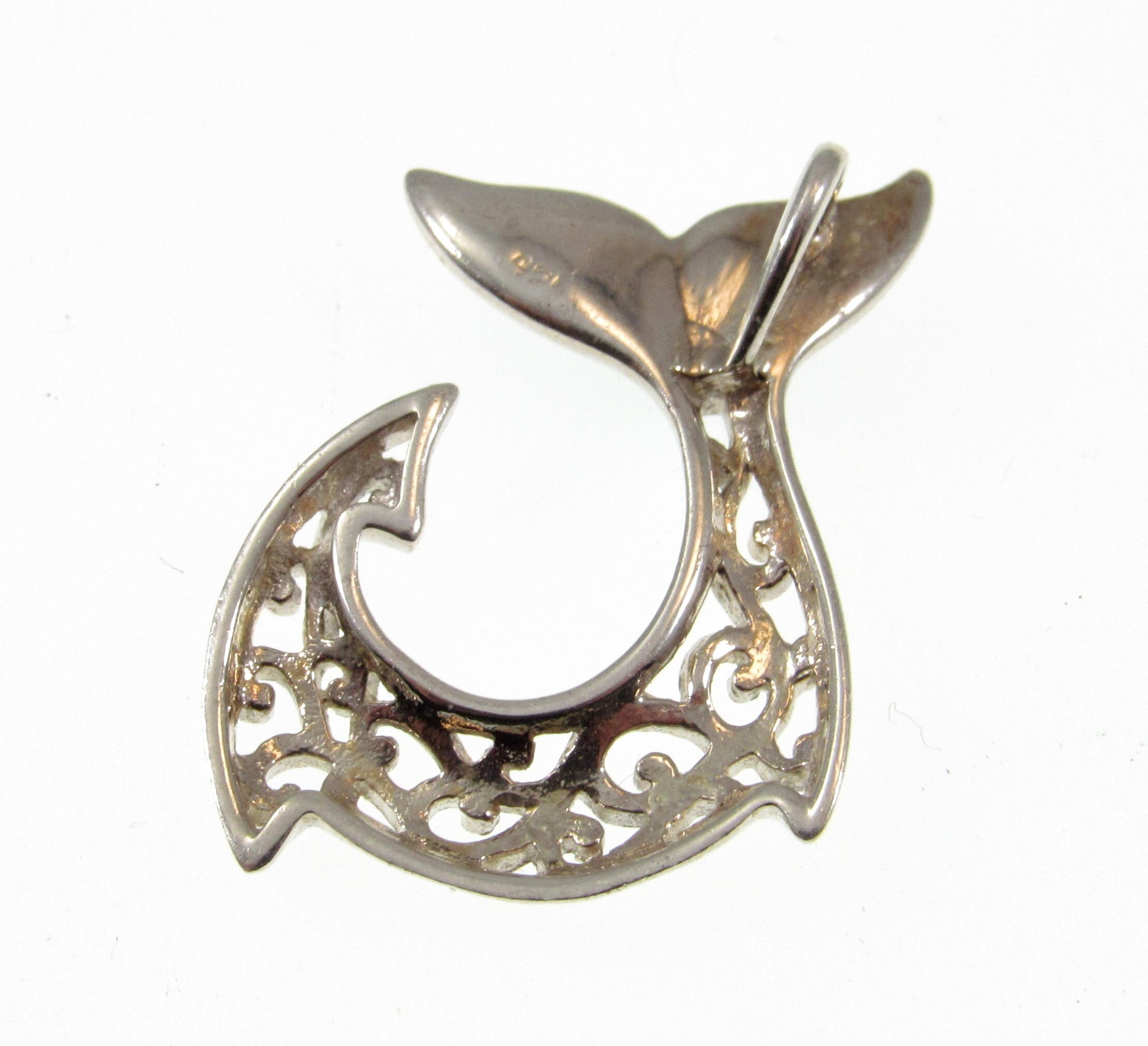 Solid 925 Sterling Silver Mermaid Tail Pendant with Abalone Shell – Handcrafted Ocean Jewelry – Beach Lover Gift, Sea Life Necklace Charm