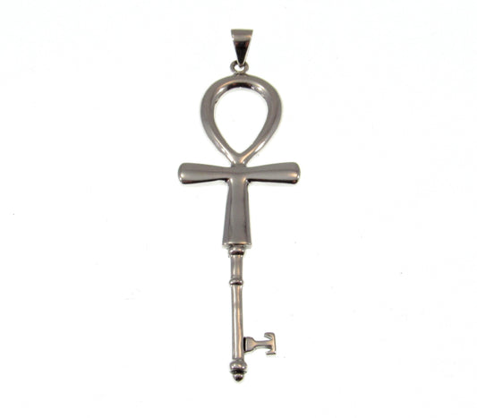 Solid 925 Sterling Silver Ankh Spiritual Enchantment Key Pendant