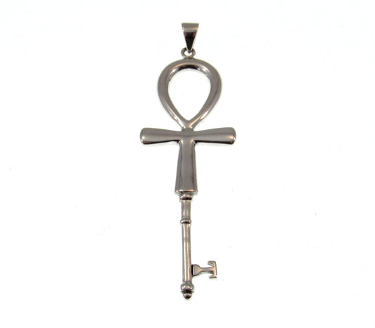 Solid 925 Sterling Silver Ankh Spiritual Enchantment Key Pendant