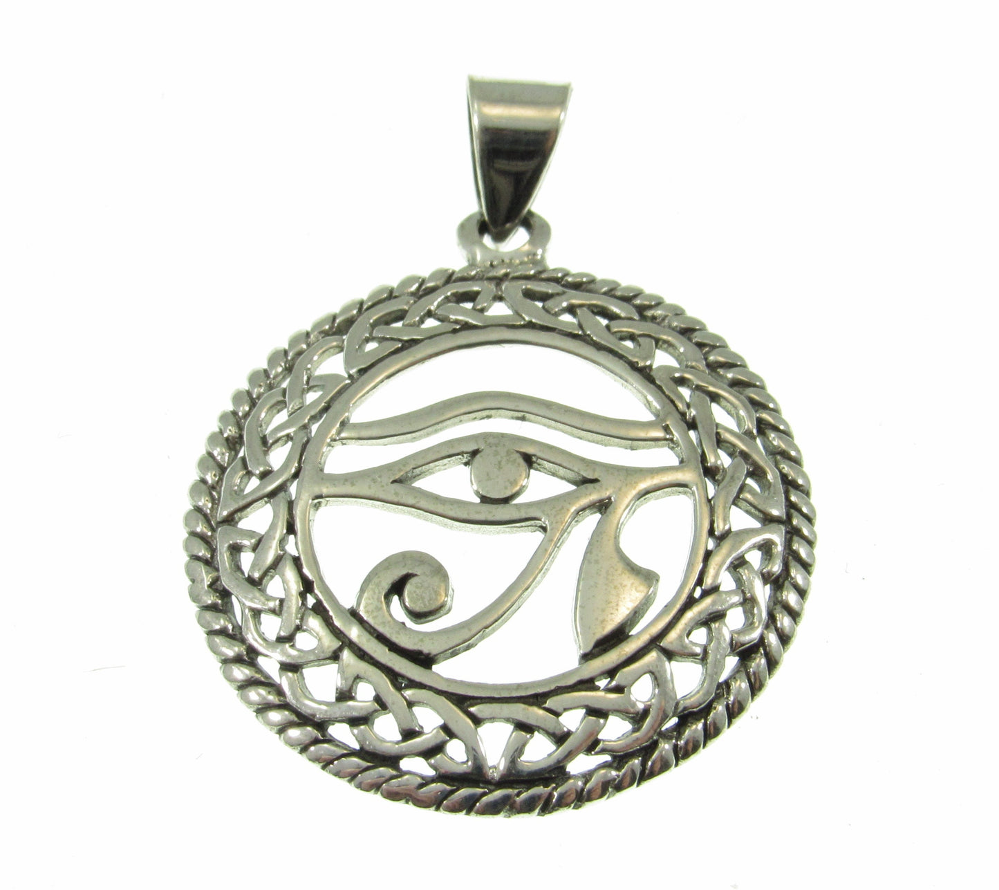 Solid 925 Sterling Silver Eye of Horus Pendant – Celtic Protection Necklace Pendant, Egyptian Amulet, Third Eye Jewelry, Symbol of Wisdom