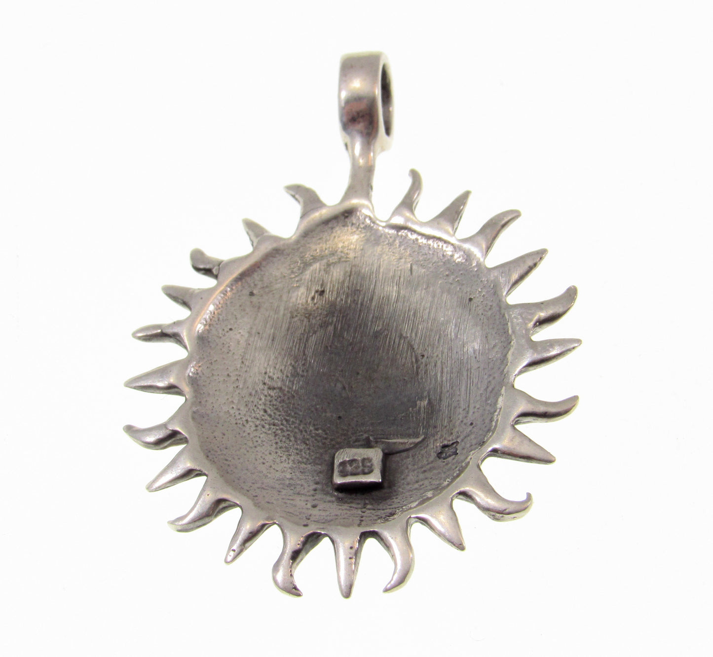 Solid 925 Sterling Silver Sun & Moon Faces Pendant – Celestial Necklace Amulet, Handcrafted Boho Sun Face Jewelry, Astrology Gift Idea