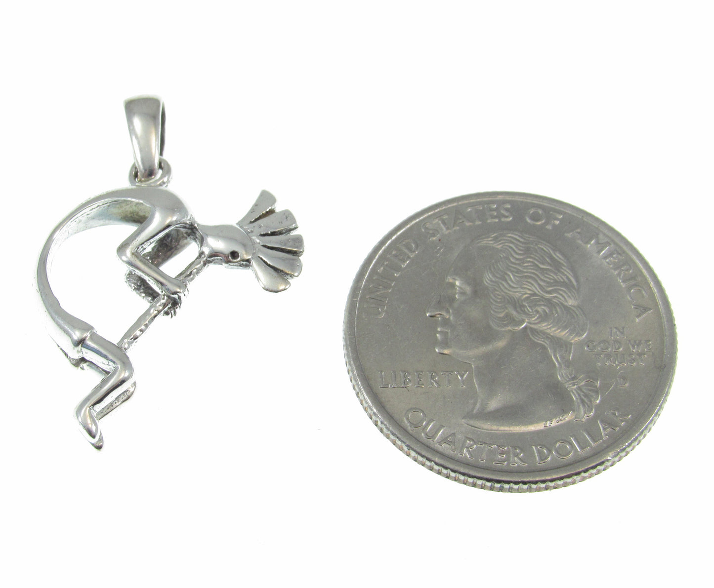 Solid 925 Sterling Silver Kokopelli Magical Mirth Pendant, Native American Flute Player, Symbol of Fertility, Southwestern Jewelry Charm