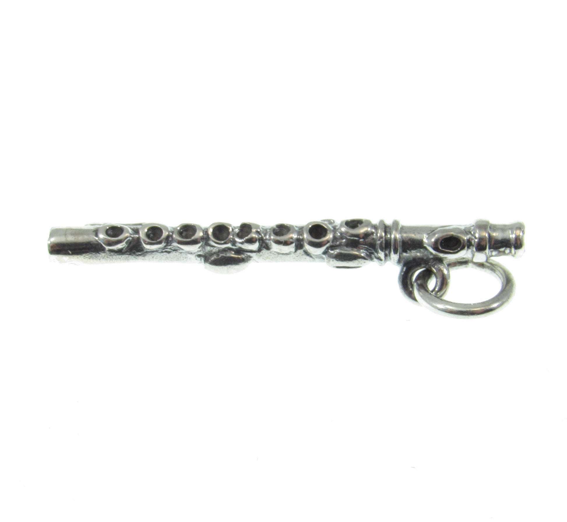 Solid 925 Sterling Silver Flute Charm – Handcrafted Musician Jewelry Gift for Flutist & Unique Music Lover Pendant