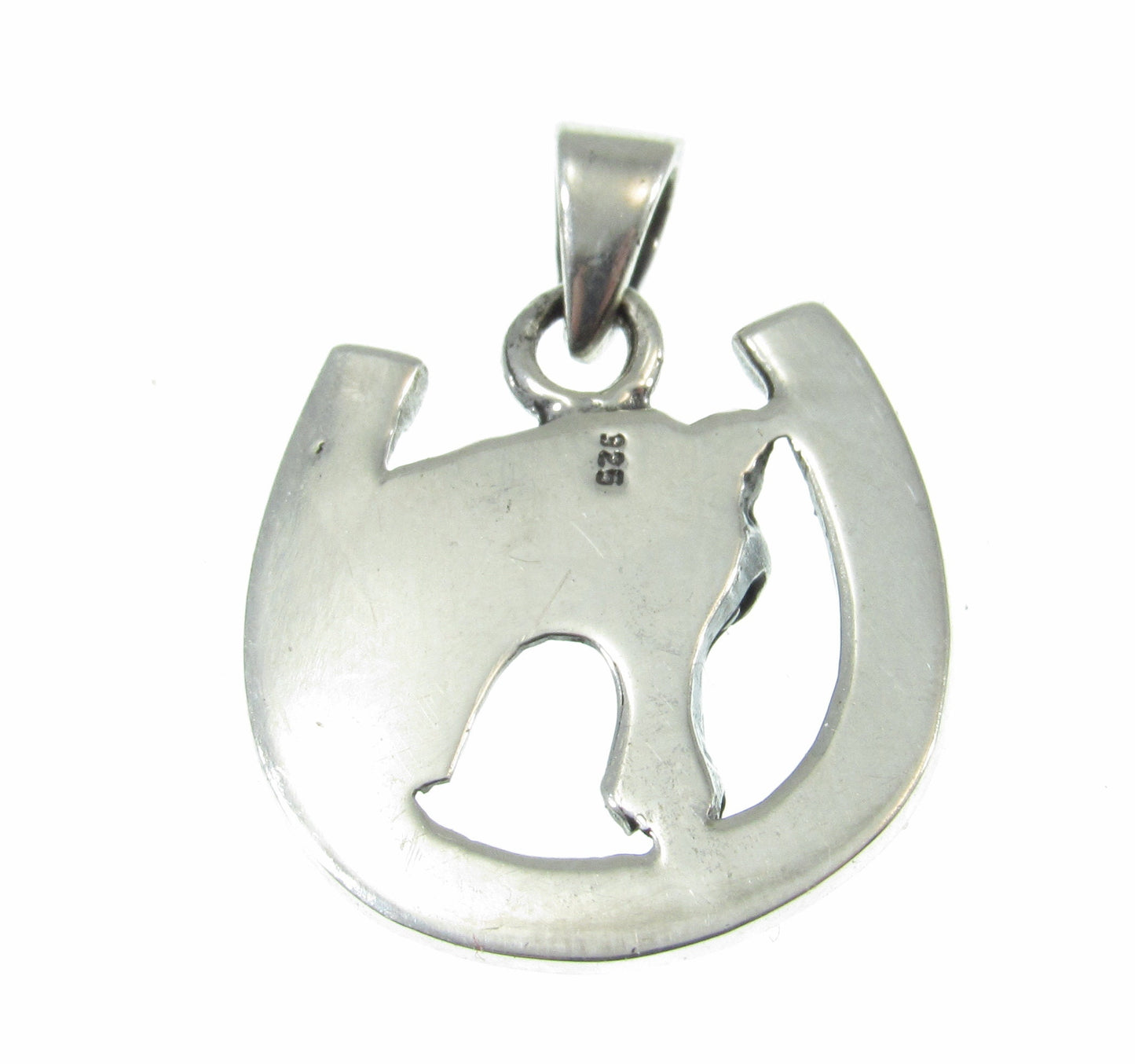 Solid 925 Sterling Silver Horse Pendant – Horseshoe Necklace Charm, Equestrian Jewelry, Western Cowgirl Gift, Handcrafted Lucky Charm