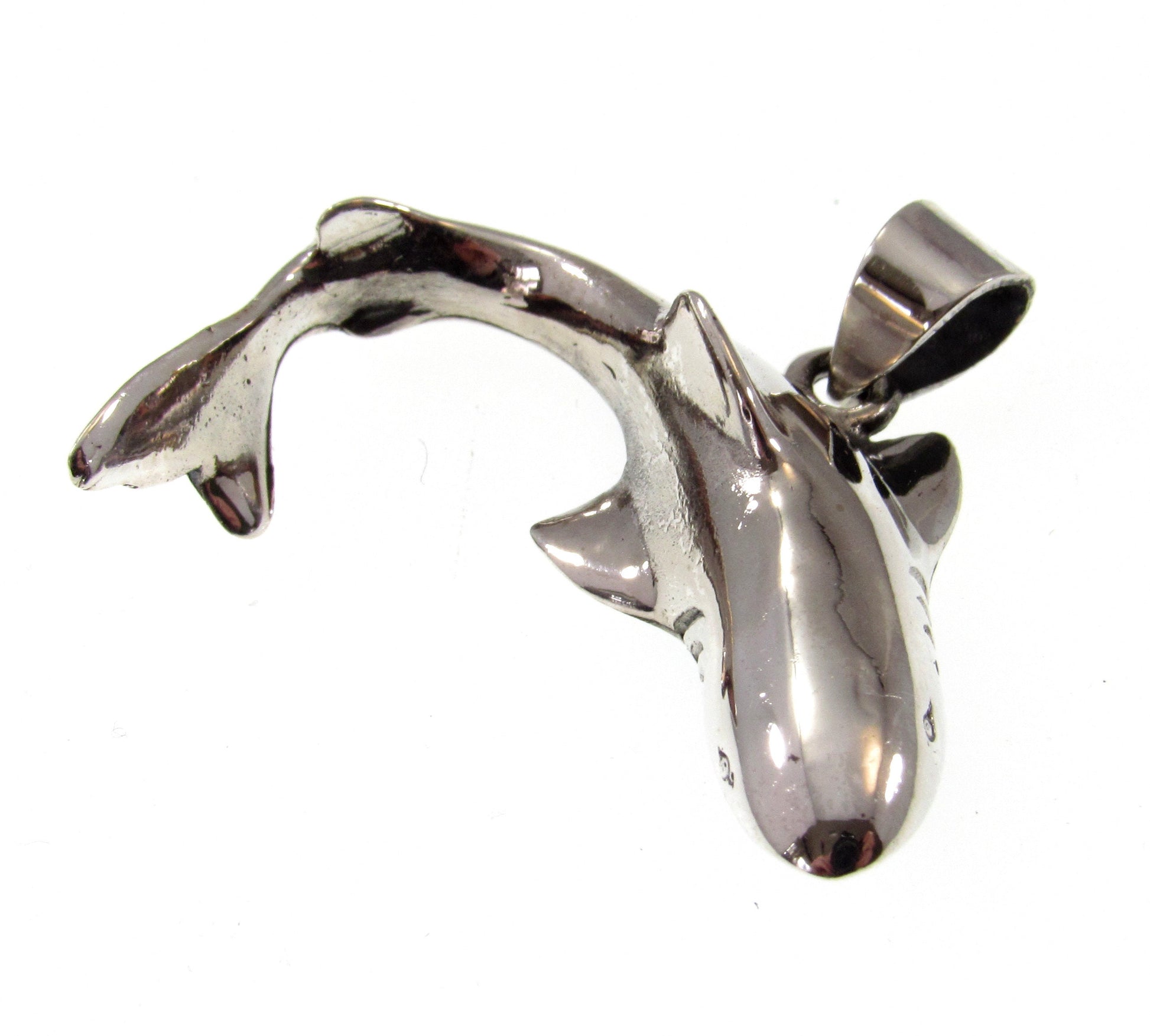 Solid 925 Sterling Silver Hammerhead Shark Pendant – Handcrafted Ocean Jewelry for Men / Women – Sea Lover Gift & Sailorcore Necklace Charm