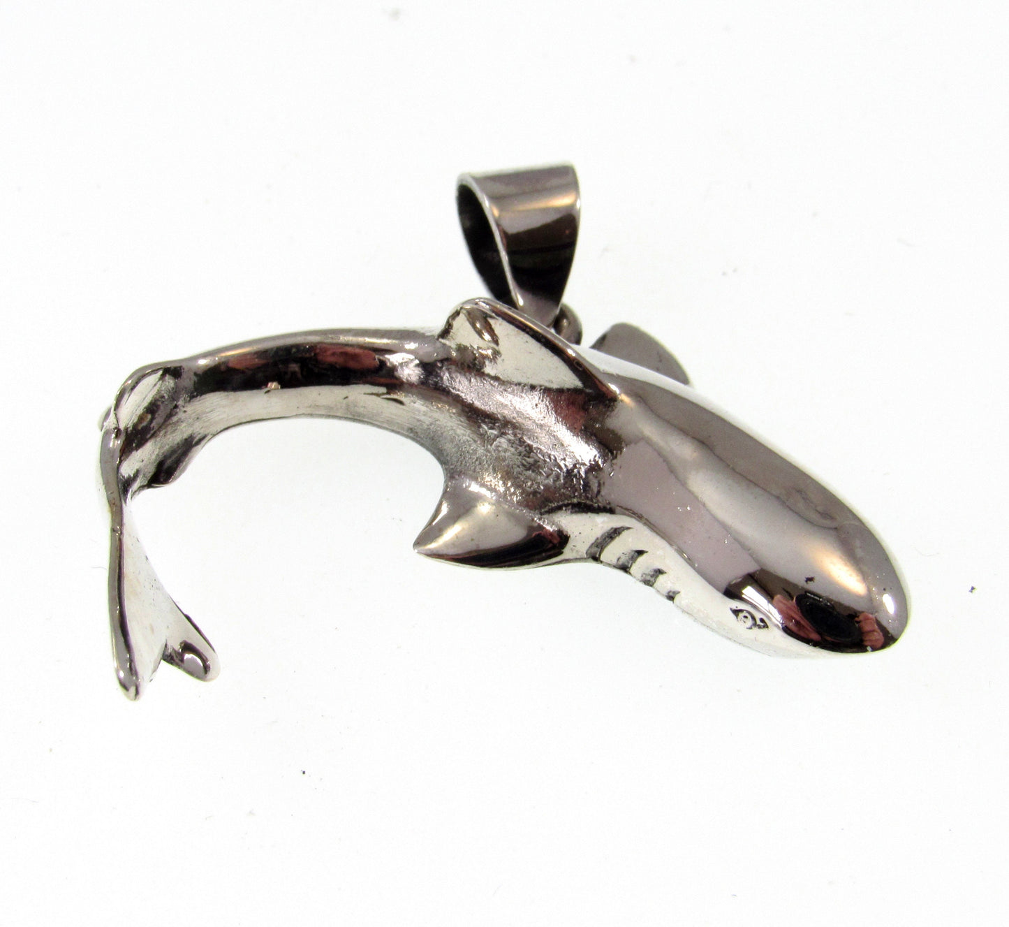 Solid 925 Sterling Silver Hammerhead Shark Pendant – Handcrafted Ocean Jewelry for Men / Women – Sea Lover Gift & Sailorcore Necklace Charm