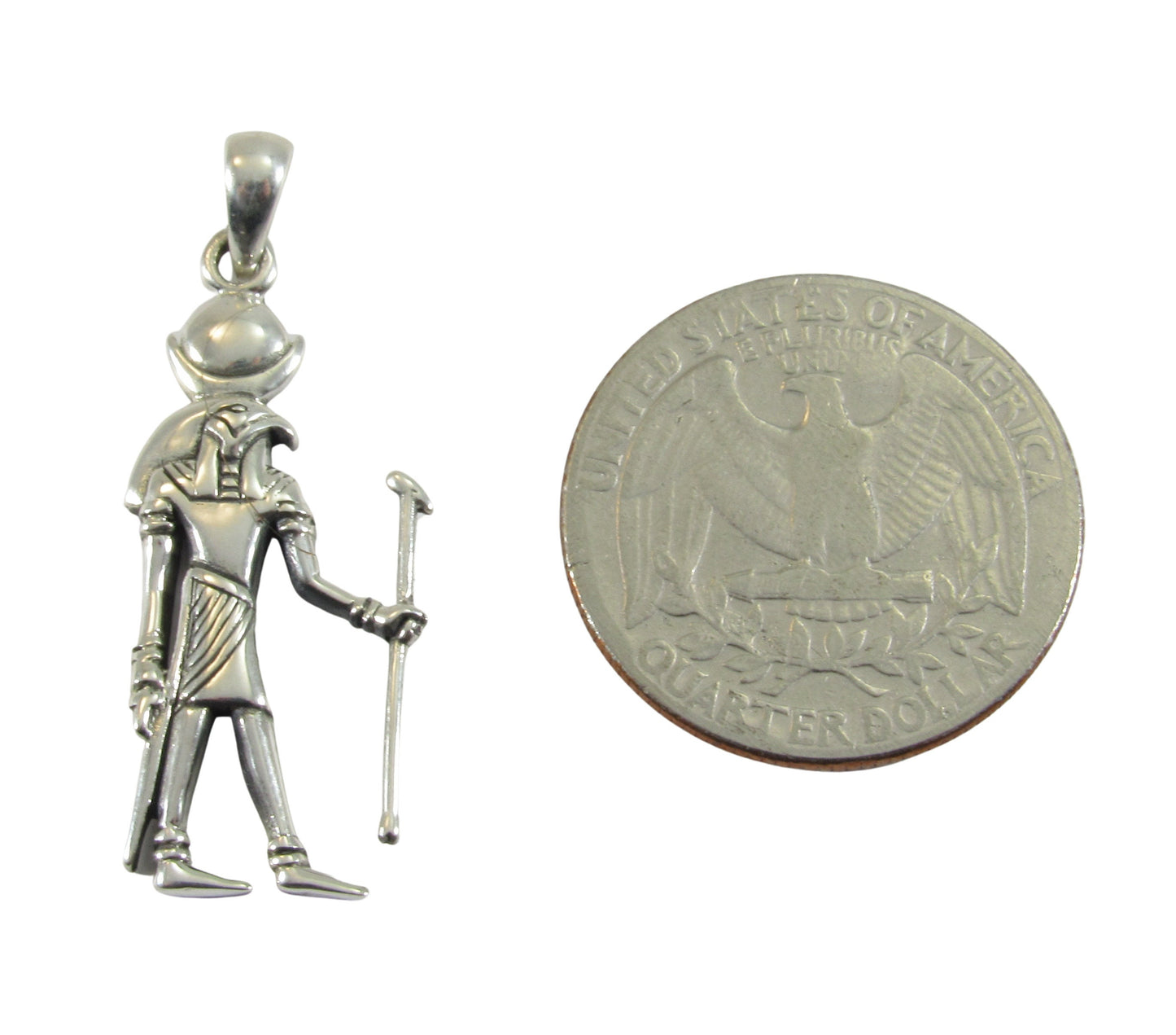 Solid 925 Sterling Silver Khonsu Pendant, Ancient Egyptian Deity, God of the Moon