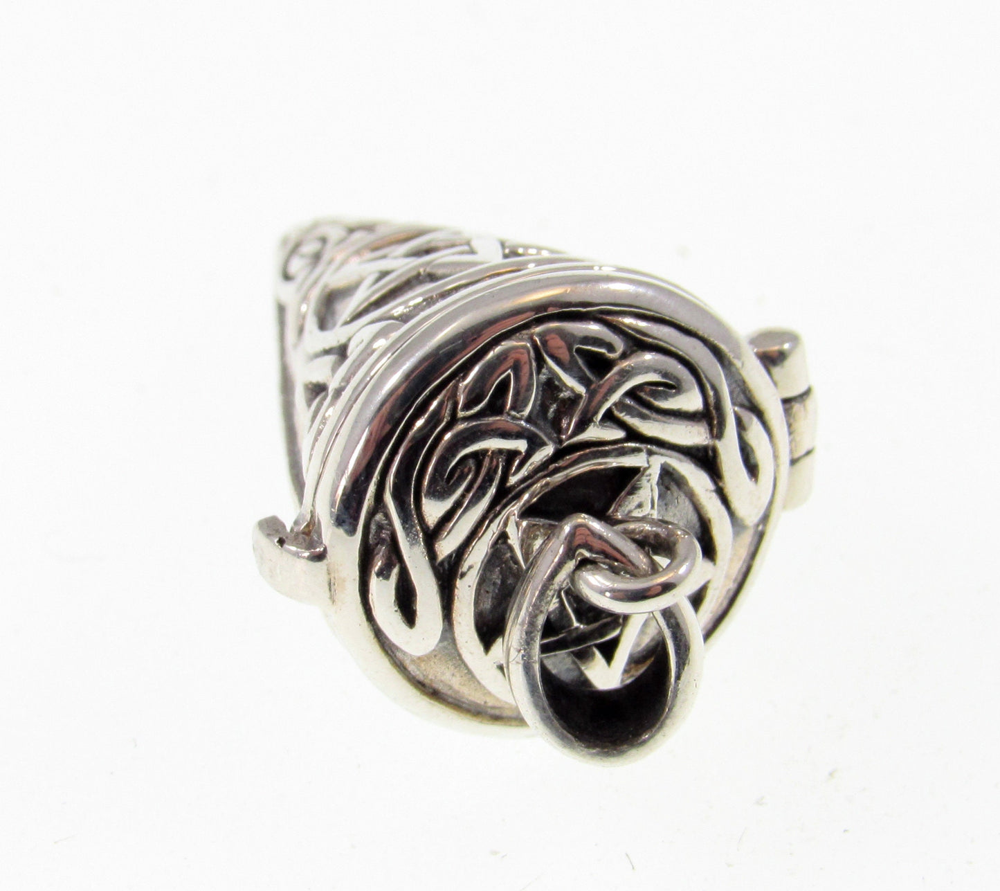 Pentacle Pendulum Handcrafted in Solid 925 Sterling Silver with Hinged Lid, Pentagram Pendant for Spells & Potions