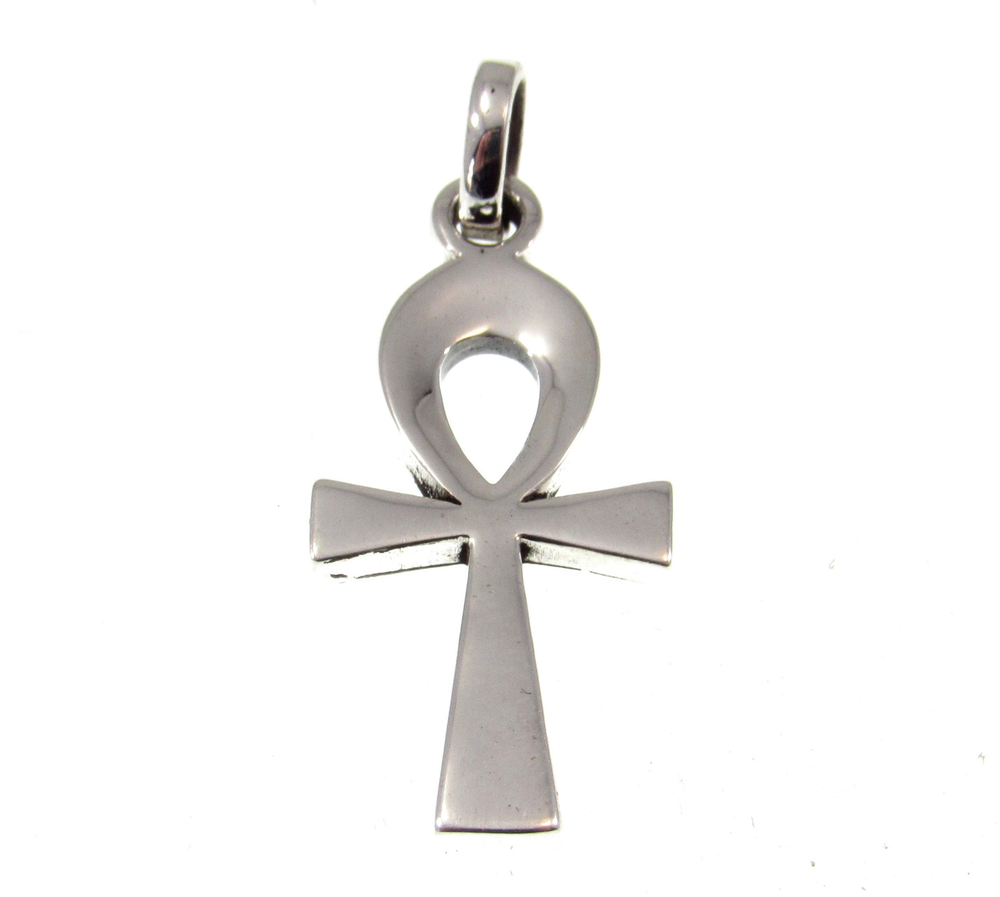 Solid 925 Sterling Silver Small Egyptian Ankh, Crux Ansata Cross, New Age Religious Pendant
