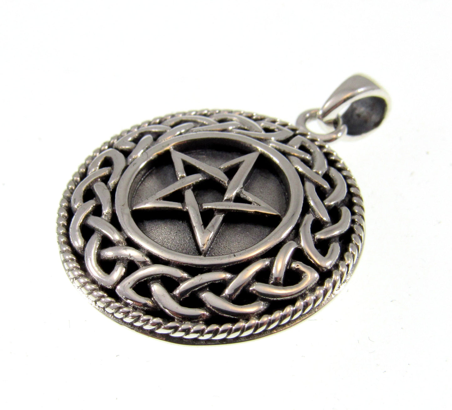 Solid 925 Sterling Silver Aromatherapy Pomander Pentacle Pentagram Pendant for Essential Oils or Fragrance