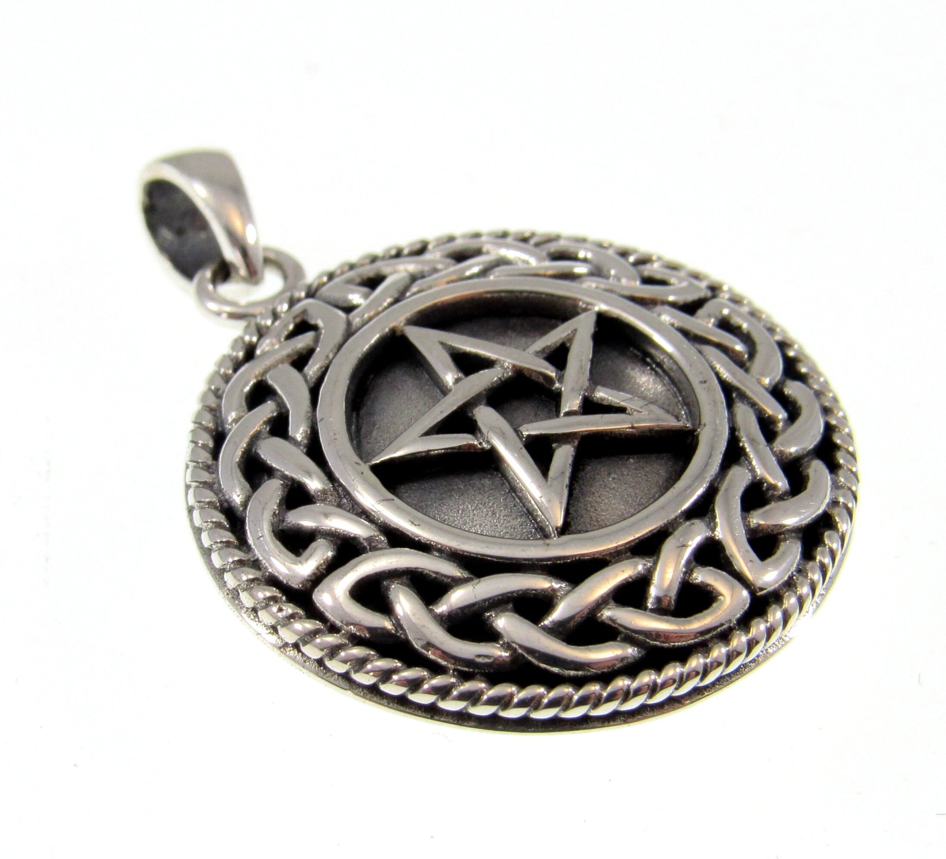Solid 925 Sterling Silver Aromatherapy Pomander Pentacle Pentagram Pendant for Essential Oils or Fragrance